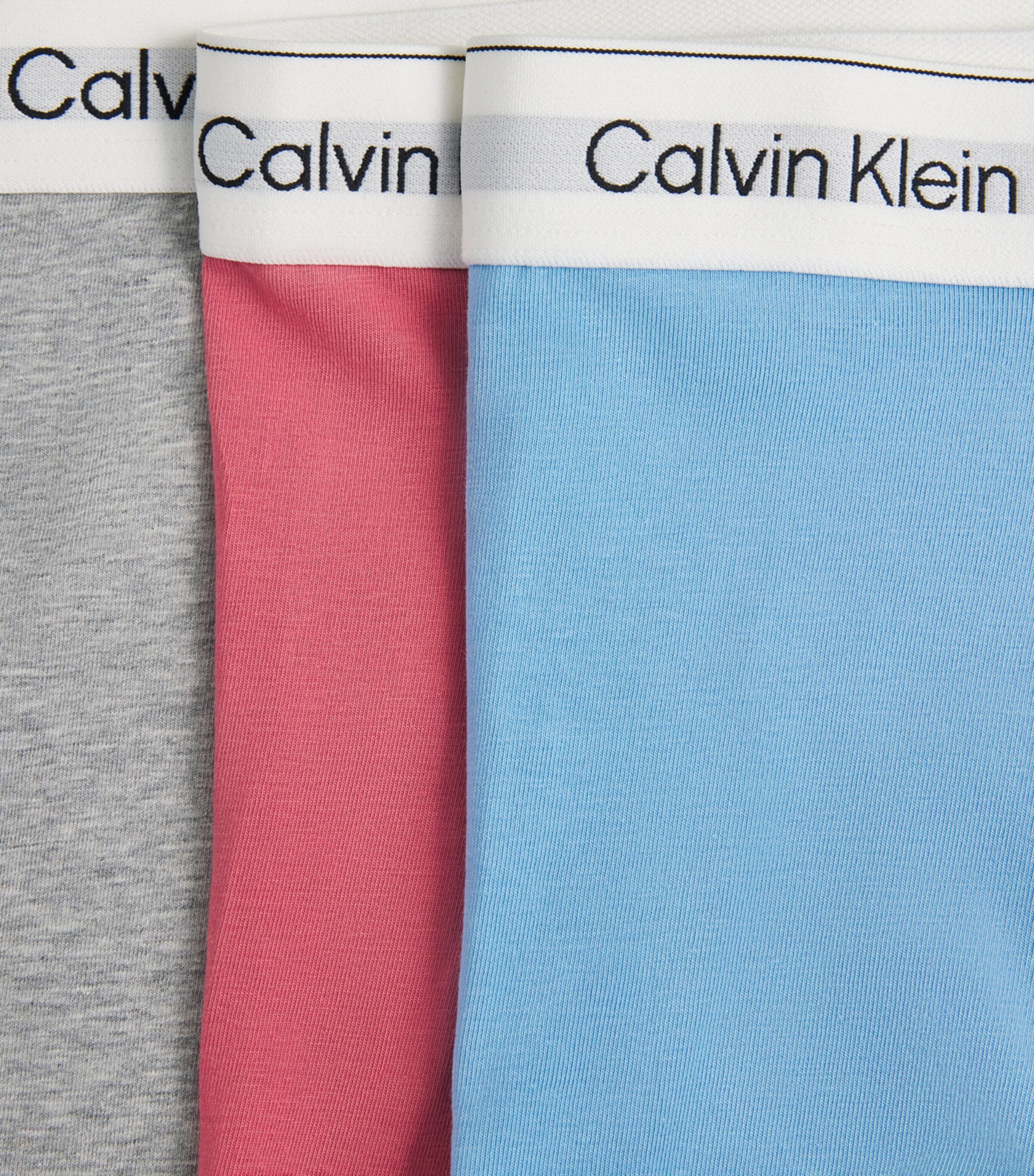 Calvin Klein Mens Stretch-Cotton Relaxed Icon Trunks (Pack of 3) Tkm Pink/blue/grey Image 5