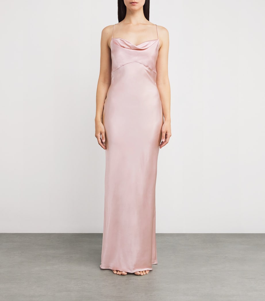Silk Slip Maxi Dress PALE PINK/PALE Image 3