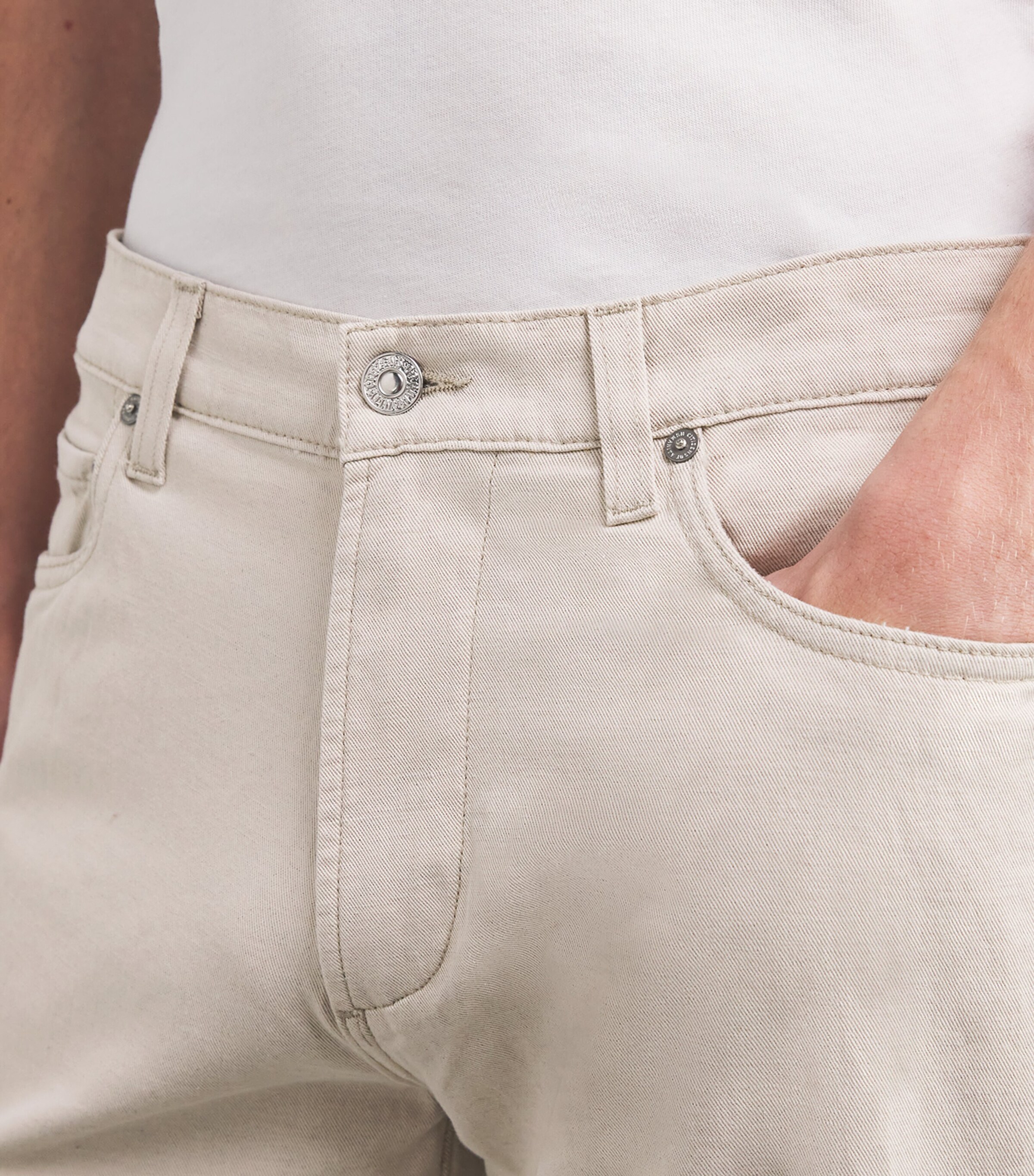 Citizens of Humanity Mens Cotton-Linen Elijah Straight Jeans Natural Image 6
