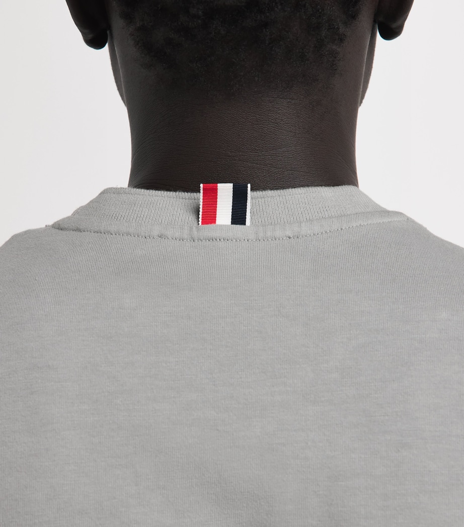 Thom Browne Mens Cotton 4-Bar T-Shirt Lt Grey Image 3