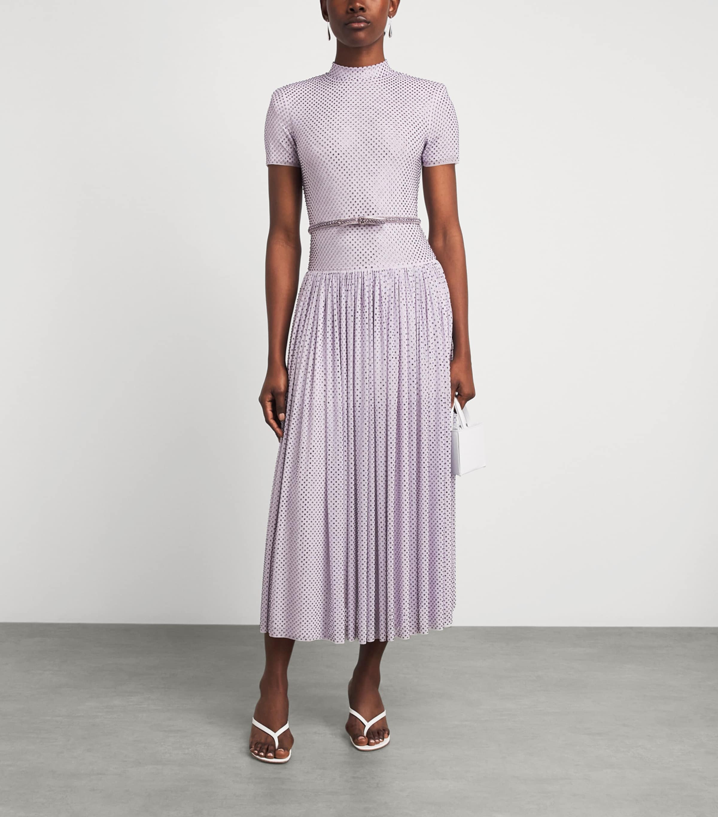 Self-Portrait Womens Embellished Midi Dress Lilac Image 2