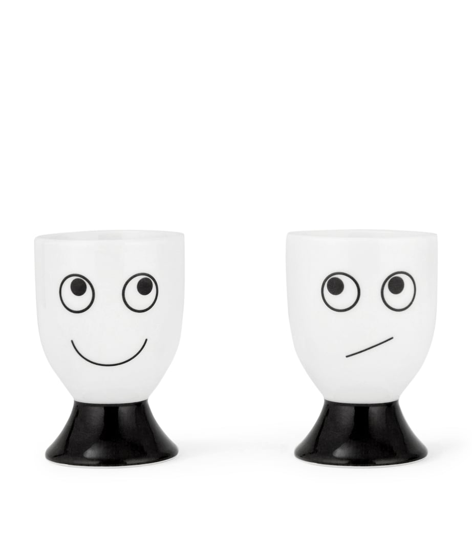 Anya Hindmarch Set of 2 Eyes Egg Cups White Image 1