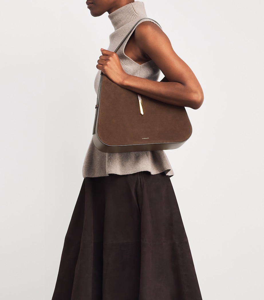 Large Suede Tokyo Shoulder Bag MOCHA Image 5