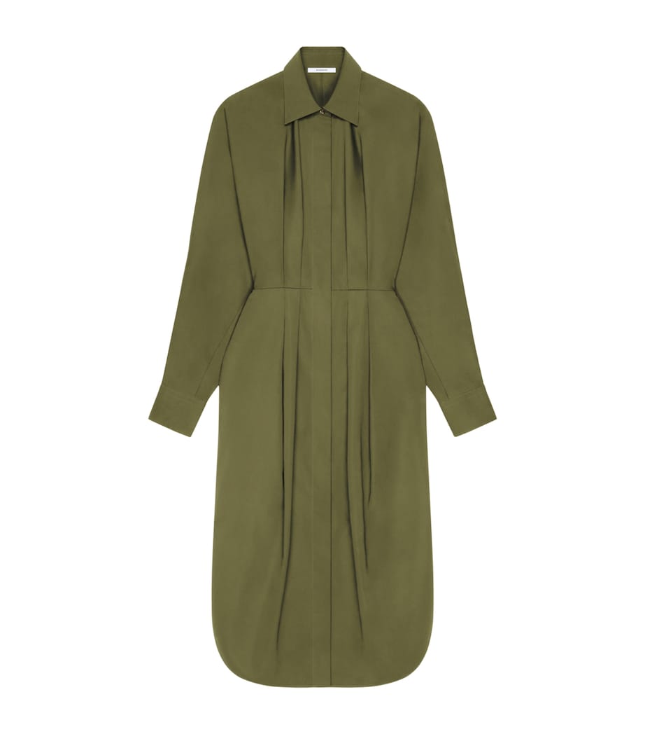 Poplin Cocoon Shirt Dress KHAKI Image 1