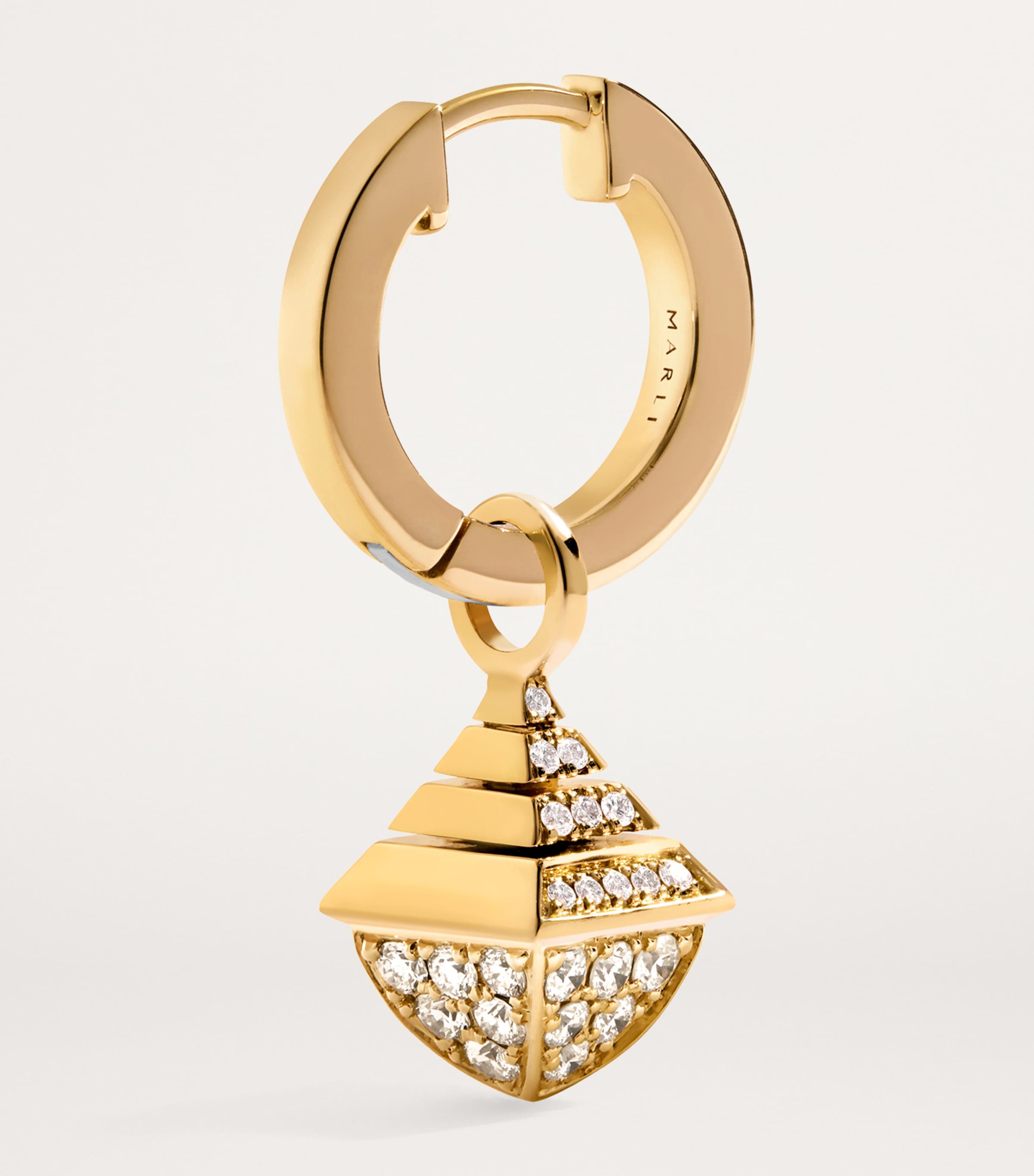 Mini Yellow Gold and Diamond Cleo Rev Drop Earrings YELLOW GOLD Image 3