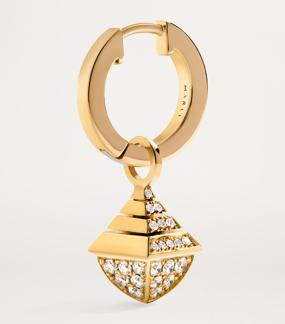 Mini Yellow Gold and Diamond Cleo Rev Drop Earrings YELLOW GOLD Image 3