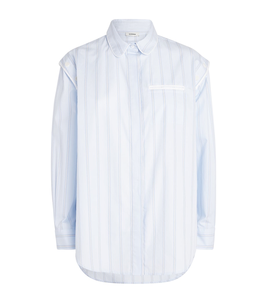 Cotton Buttoned-Shoulder Shirt SKY BLUE Image 1