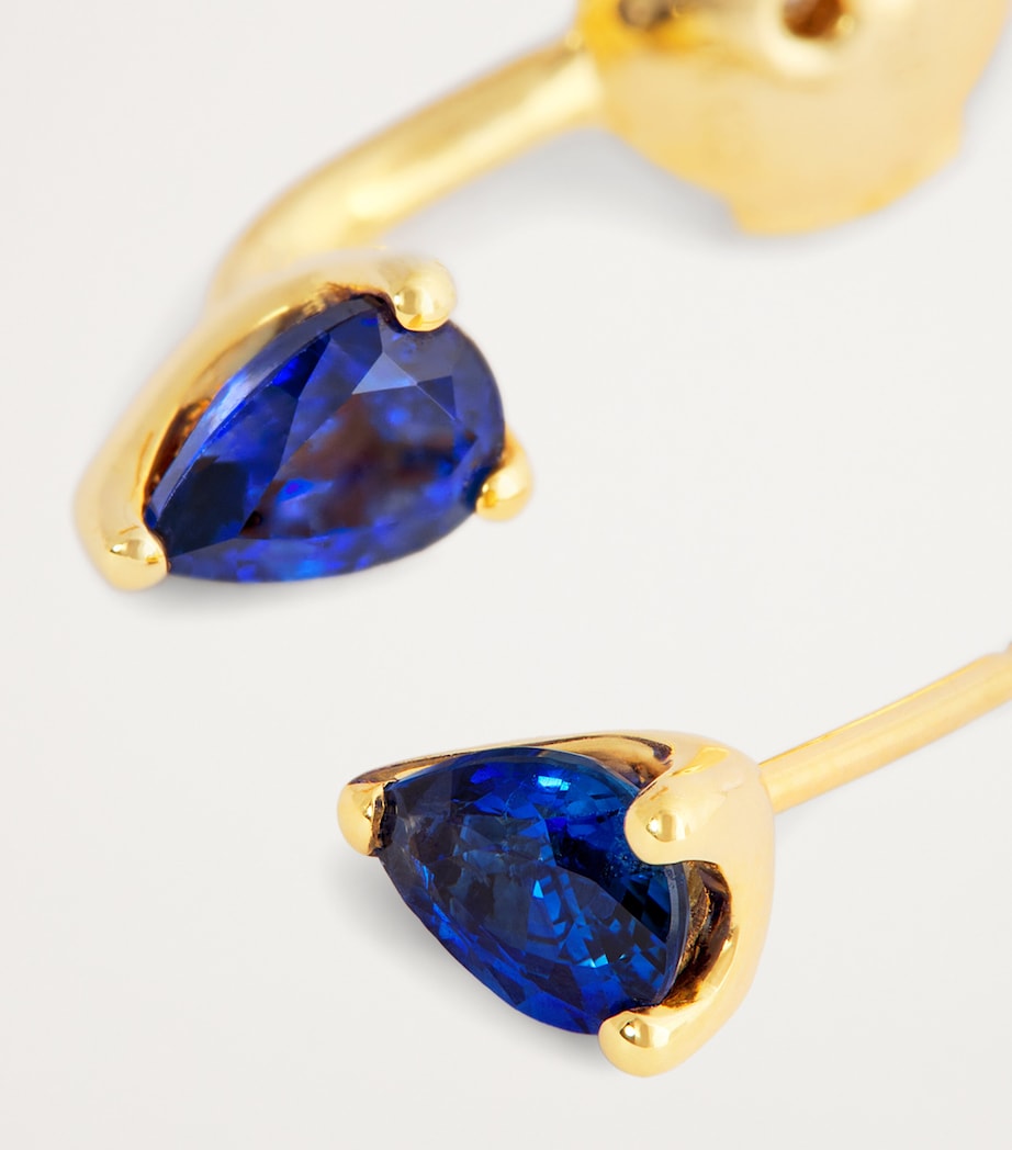 Yellow Gold and Sapphire Orbit Single Earring YELLOW GOLD Image 6