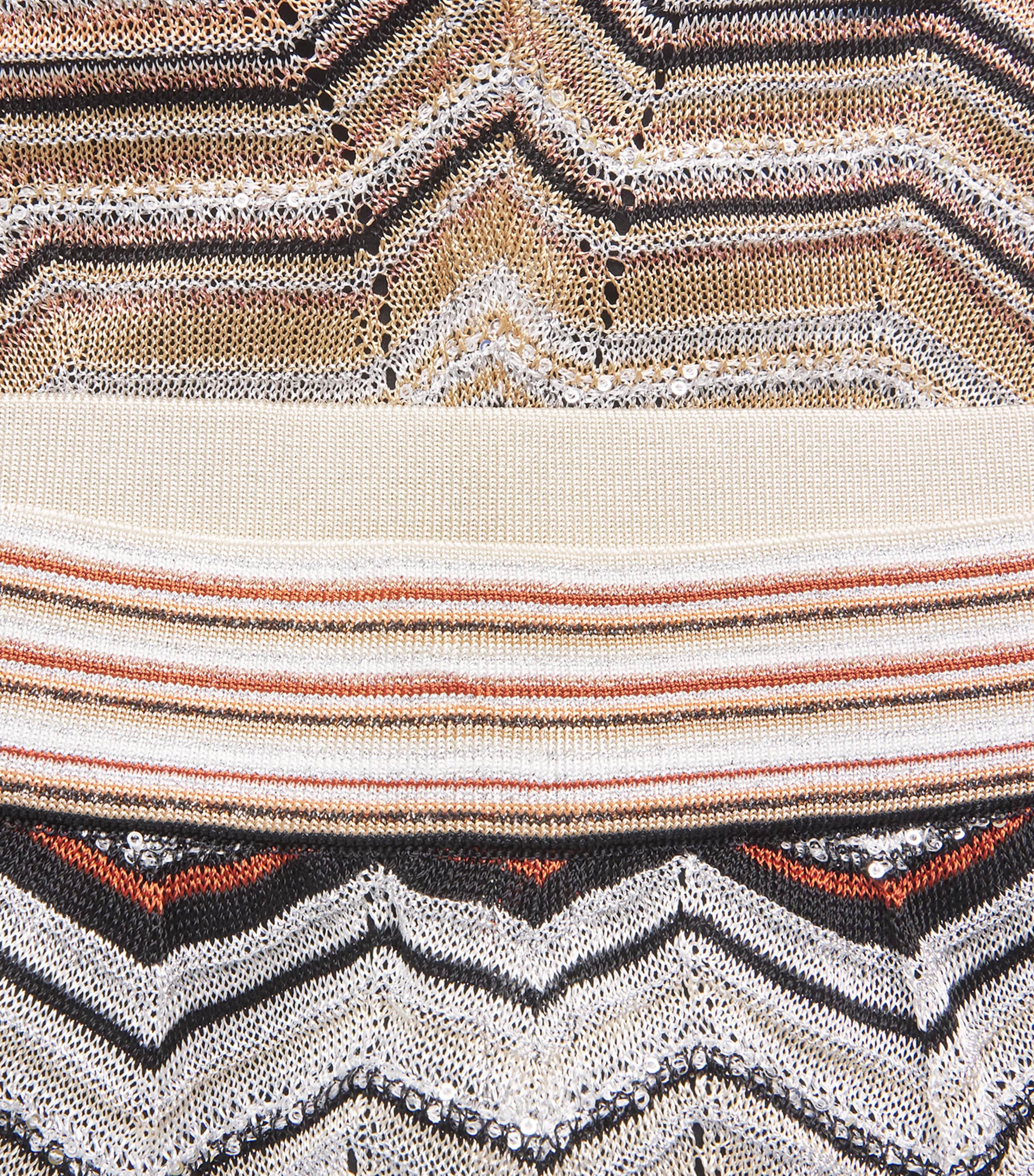 Sequinned Zigzag Wide-Leg Trousers SM9ZV RED/BEIGE TONE Image 5