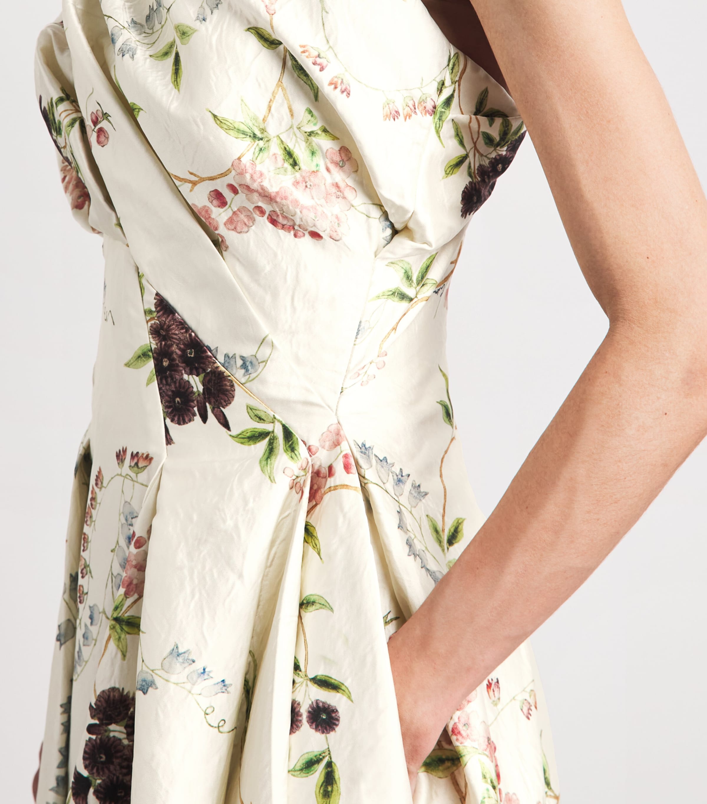 Erdem Womens Satin Floral Print Cloud Midi Dress Frnch Chntz Mlti Wte Image 3