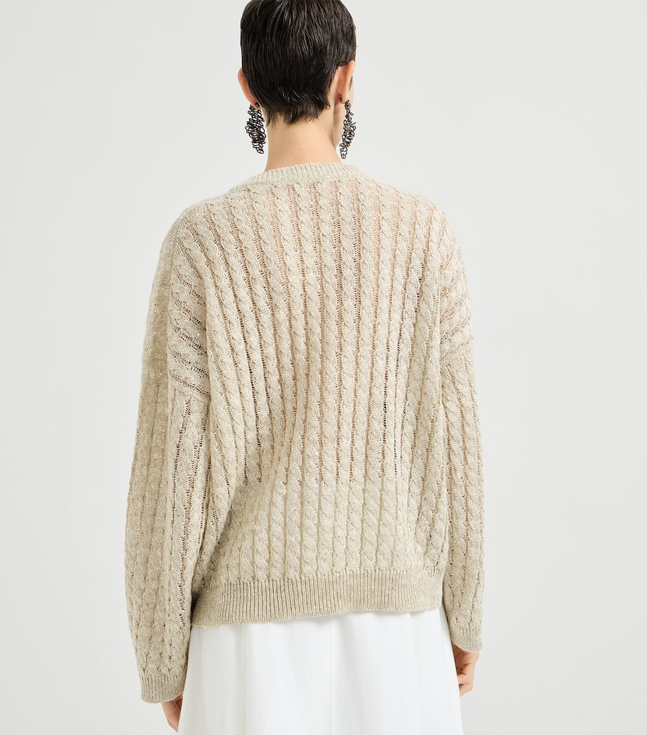Linen-Blend Sparkling Sweater C8925 Image 5