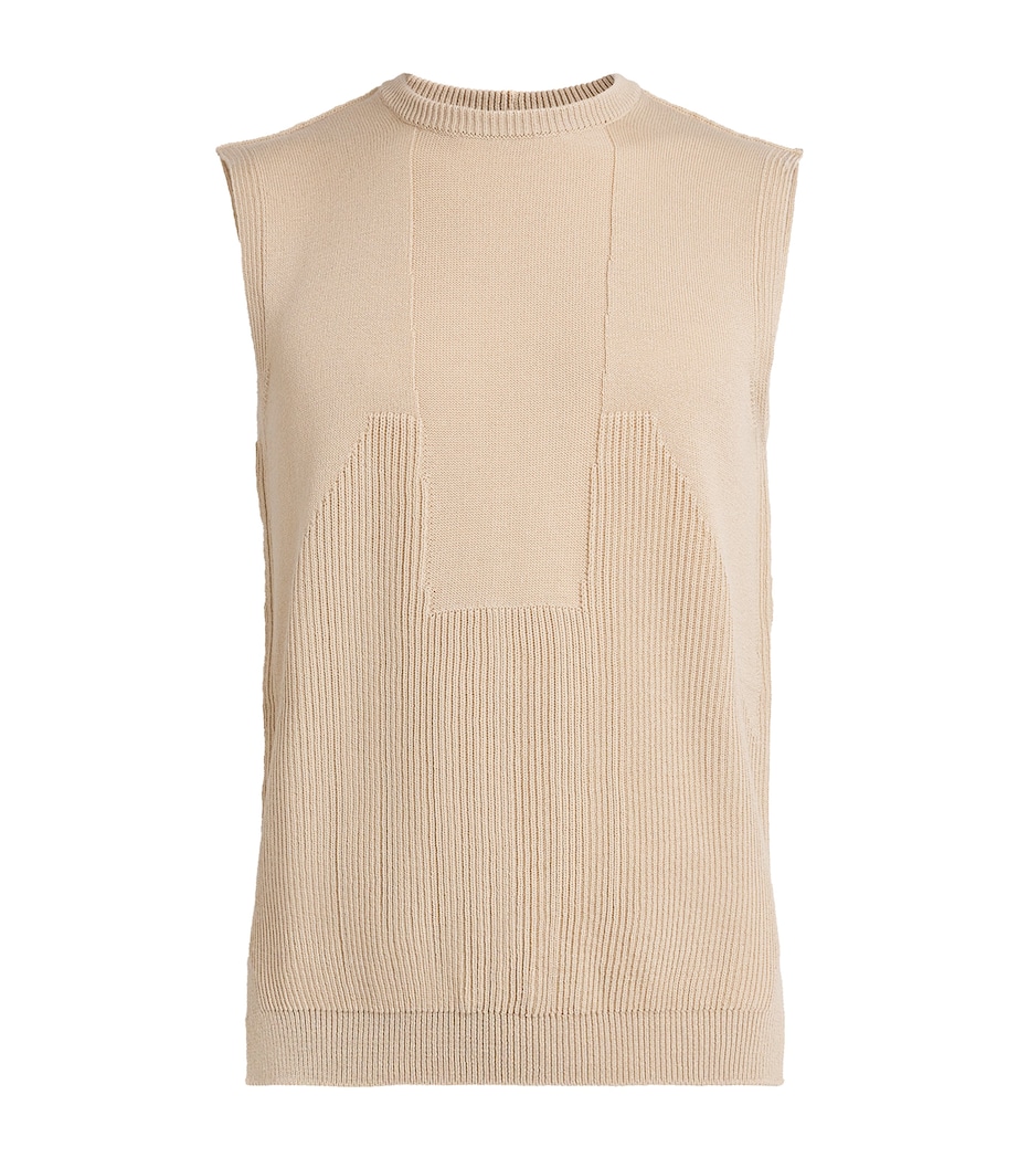 Virgin Wool Jacquard Tank Top SAND/ 138 Image 1