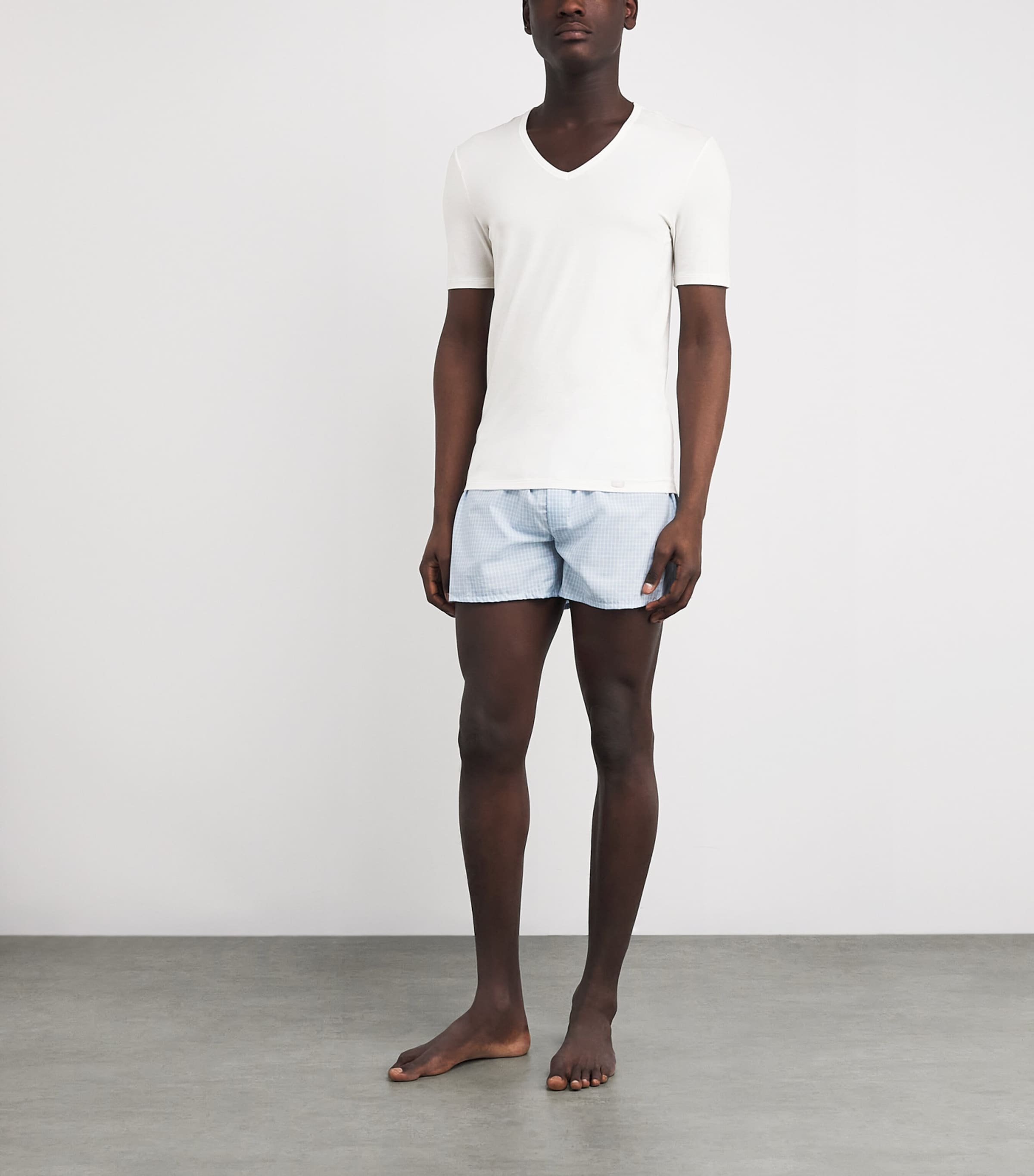 Egyptian Cotton Superior V-Neck T-Shirt 0101 WHITE Image 2