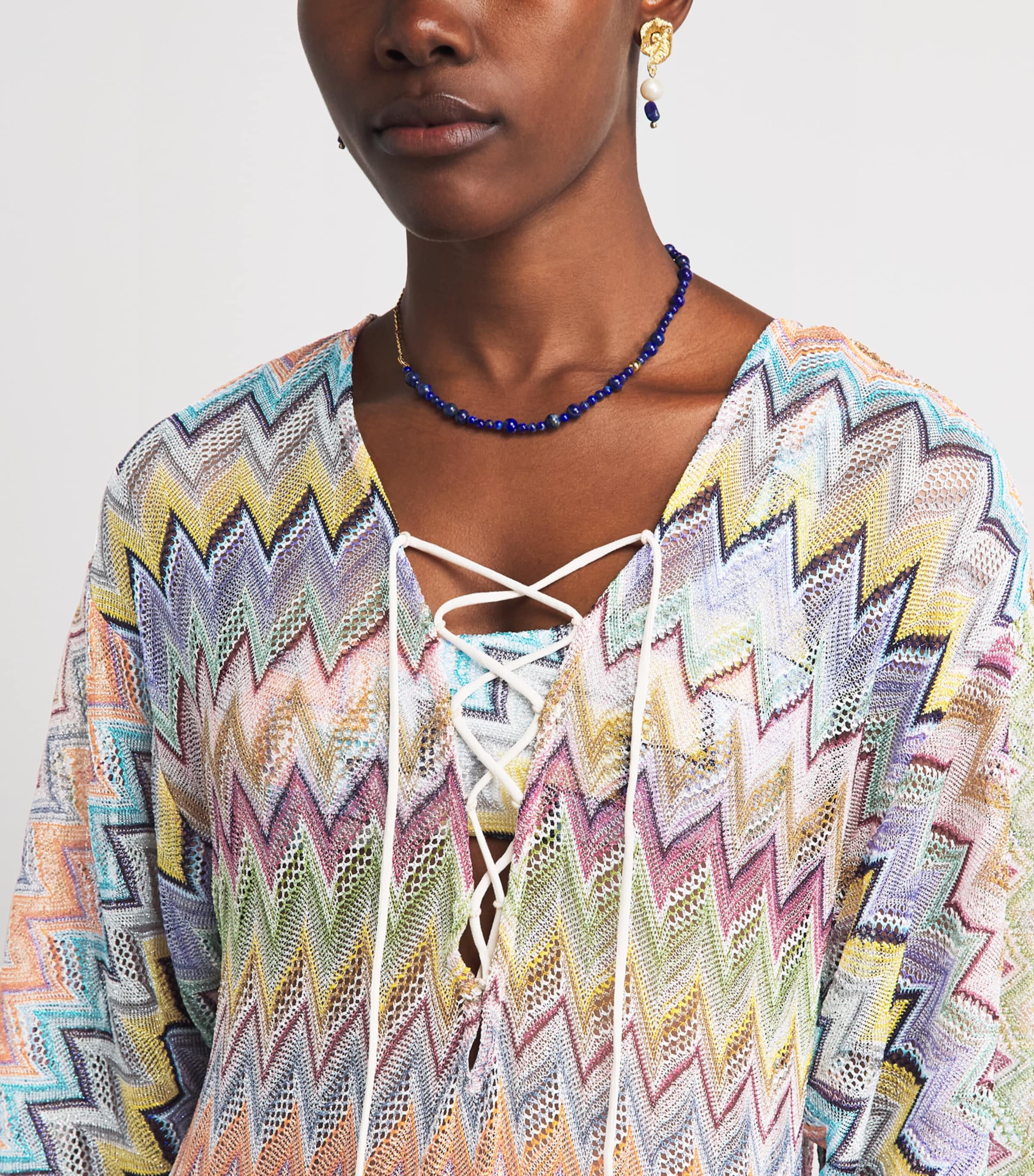 Missoni Womens Zigzag Kaftan Maxi Dress Smsor Multicolor Image 3