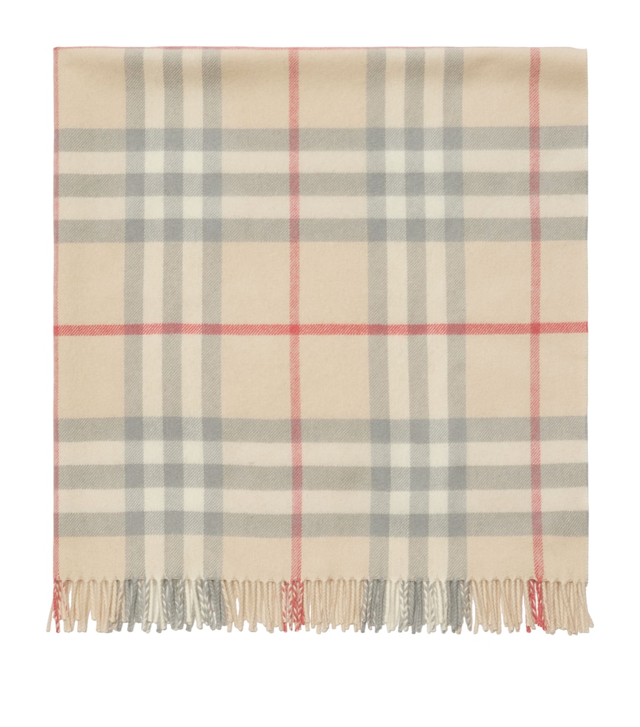 Burberry Kids Wool Check Blanket (90cm x 90cm) Pale Stone Ip Check Image 1