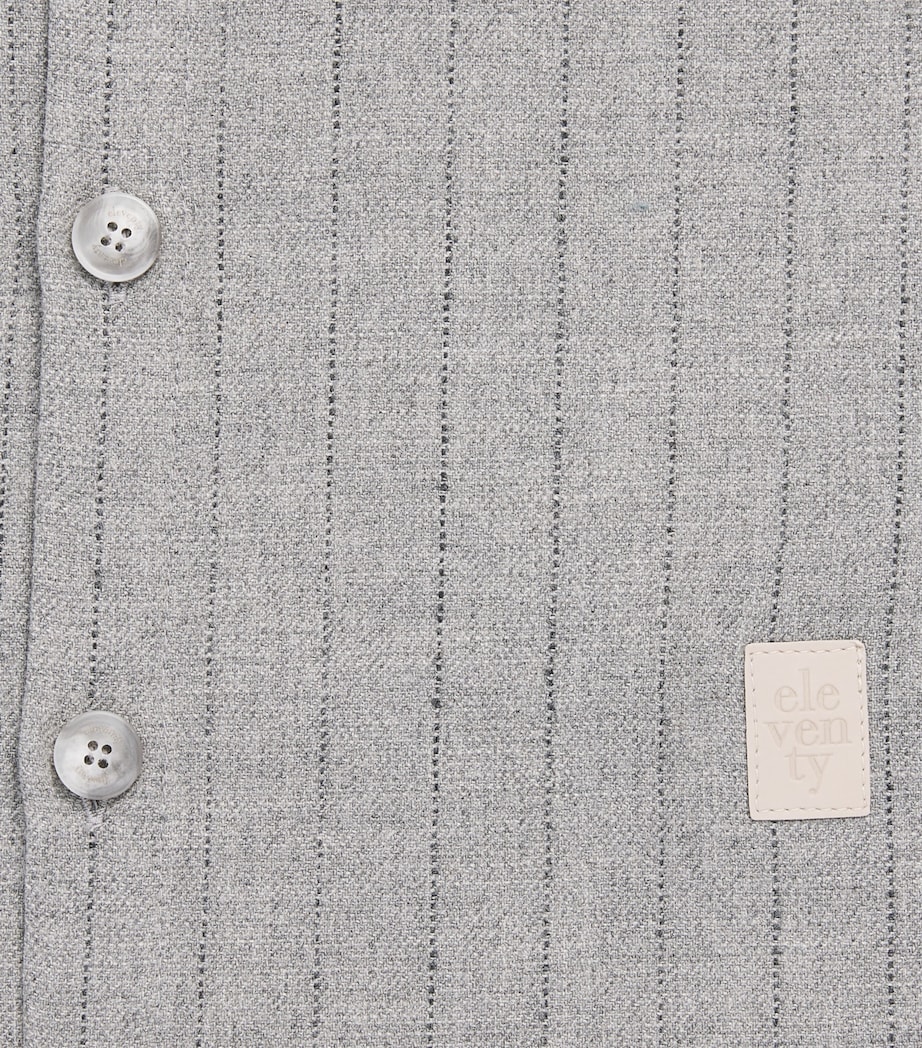 Eleventy Kids Stripe Shirt (4-14 Years) Grigio Med Mel. Image 3