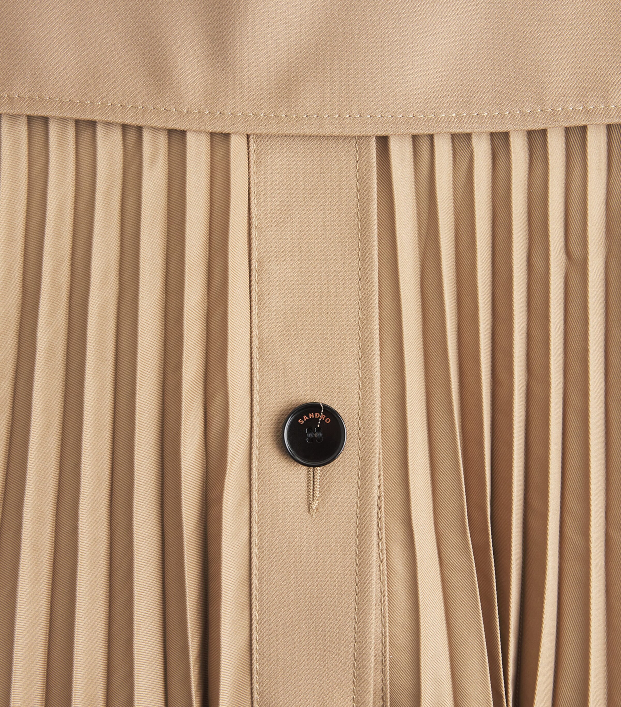 Sandro Paris Womens Pleated Trench Coat Beige Image 6