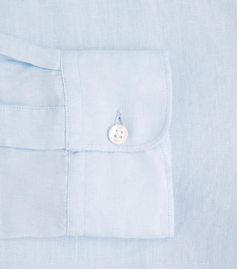 Sunspel Mens Linen Shirt Buwg Light Blue Image 6