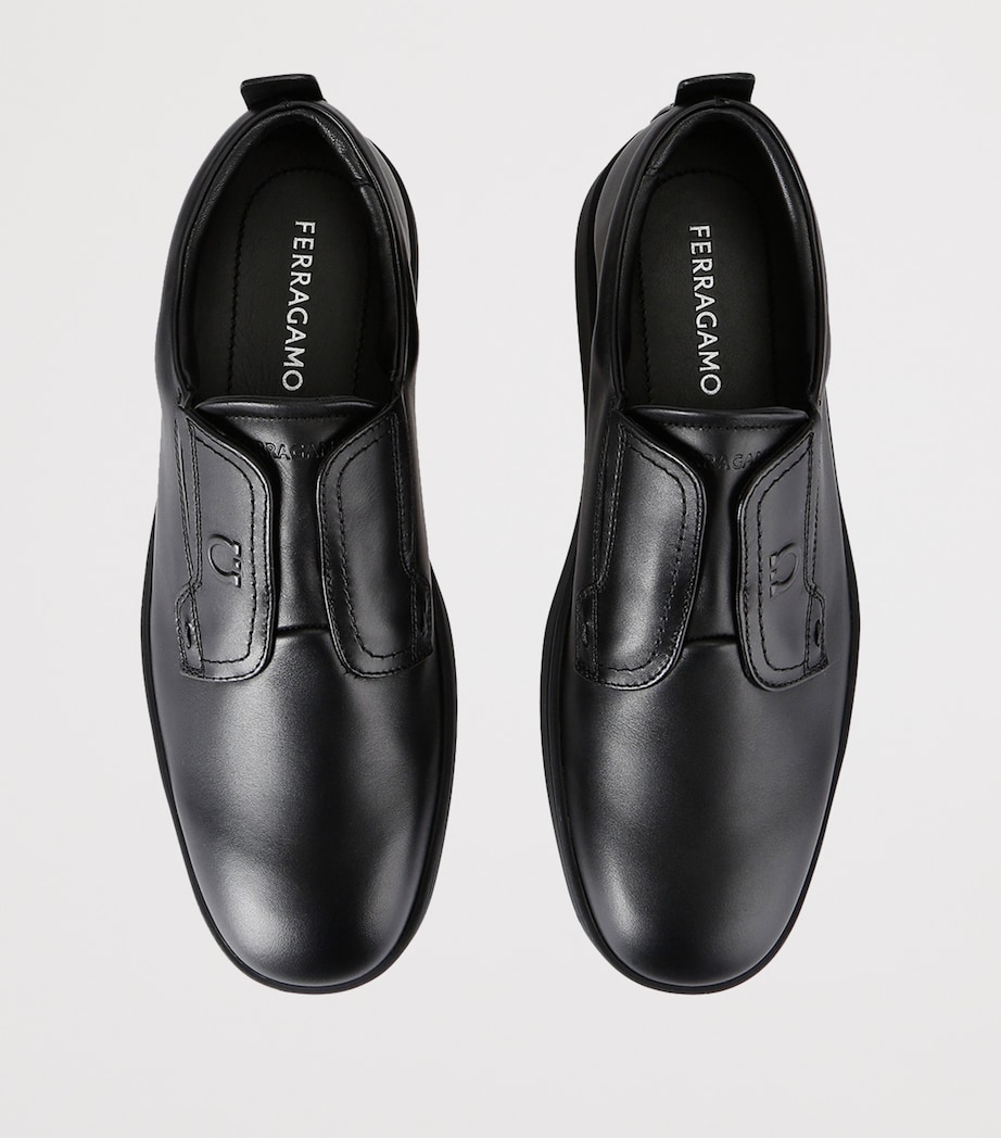 Leather Alfie Slip-On Sneakers BLACK Image 4