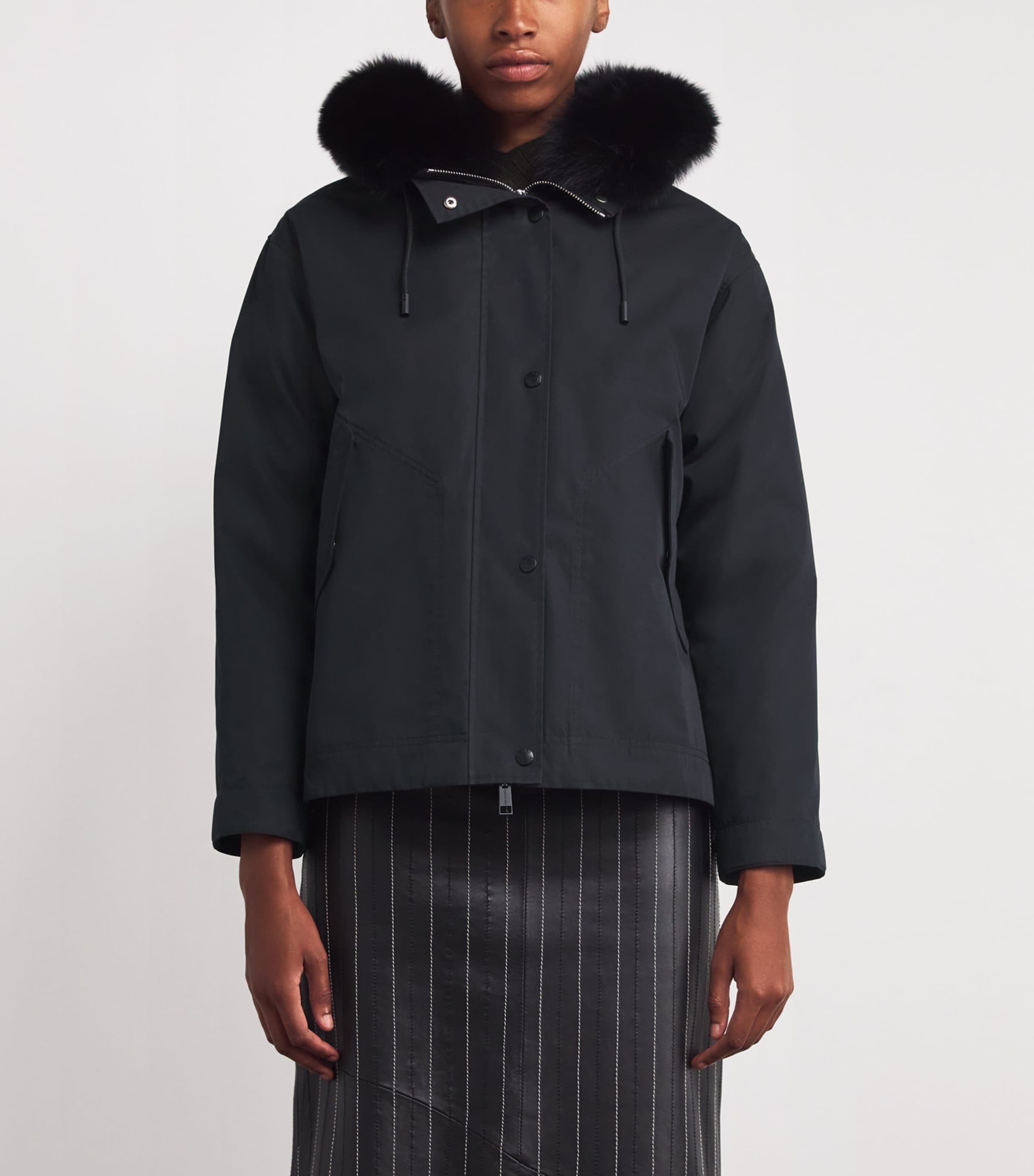 Yves Salomon Womens Waterproof Fur-Trim Parka Coat Image 3
