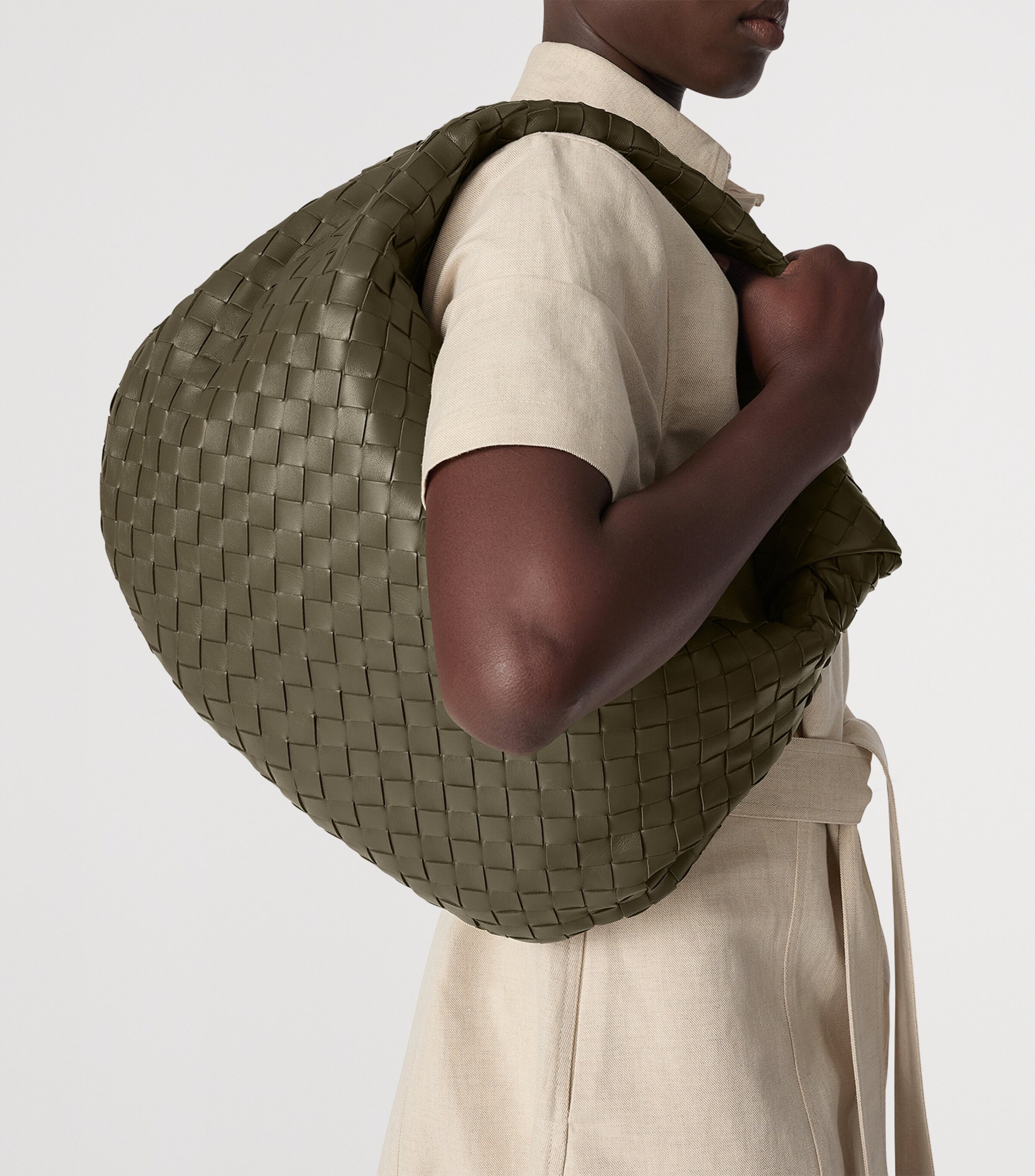 Bottega Veneta Green Leather Jodie Top-Handle Bag | Harrods US