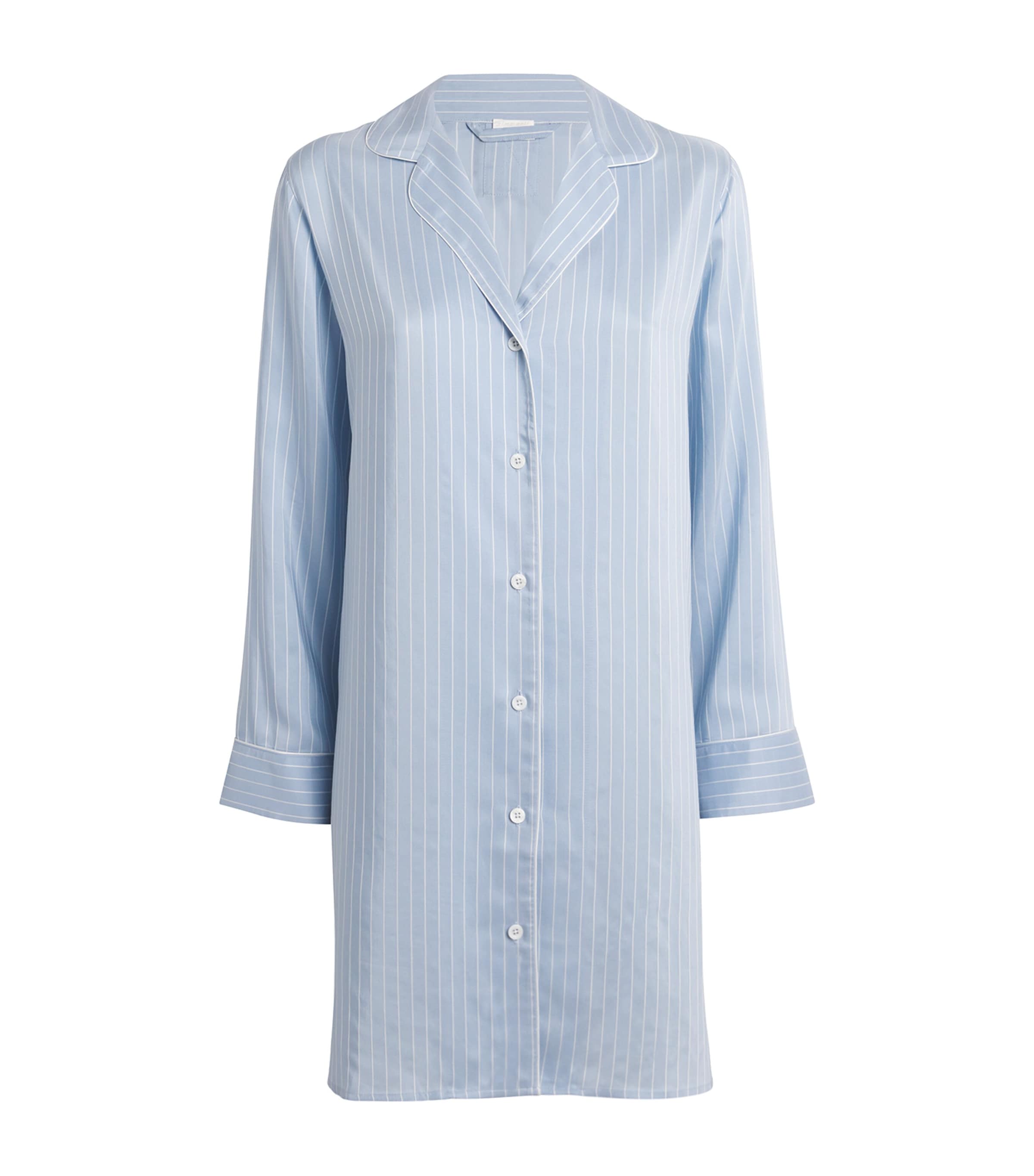 Zimmerli Womens Stripe Sleepshirt Blue Stripes Image 1