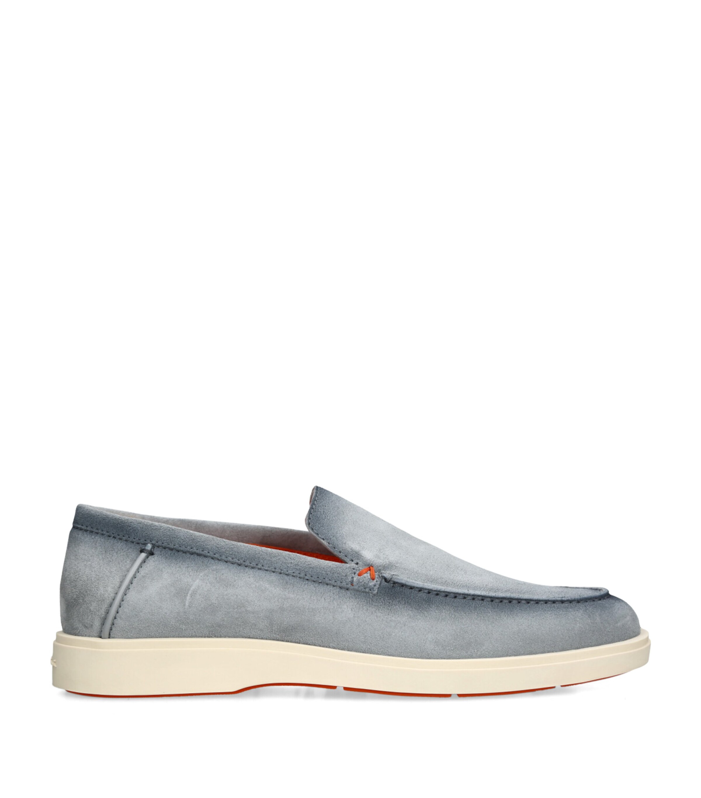 Santoni Blue Suede Detroit Loafers | Harrods HK display picture 1