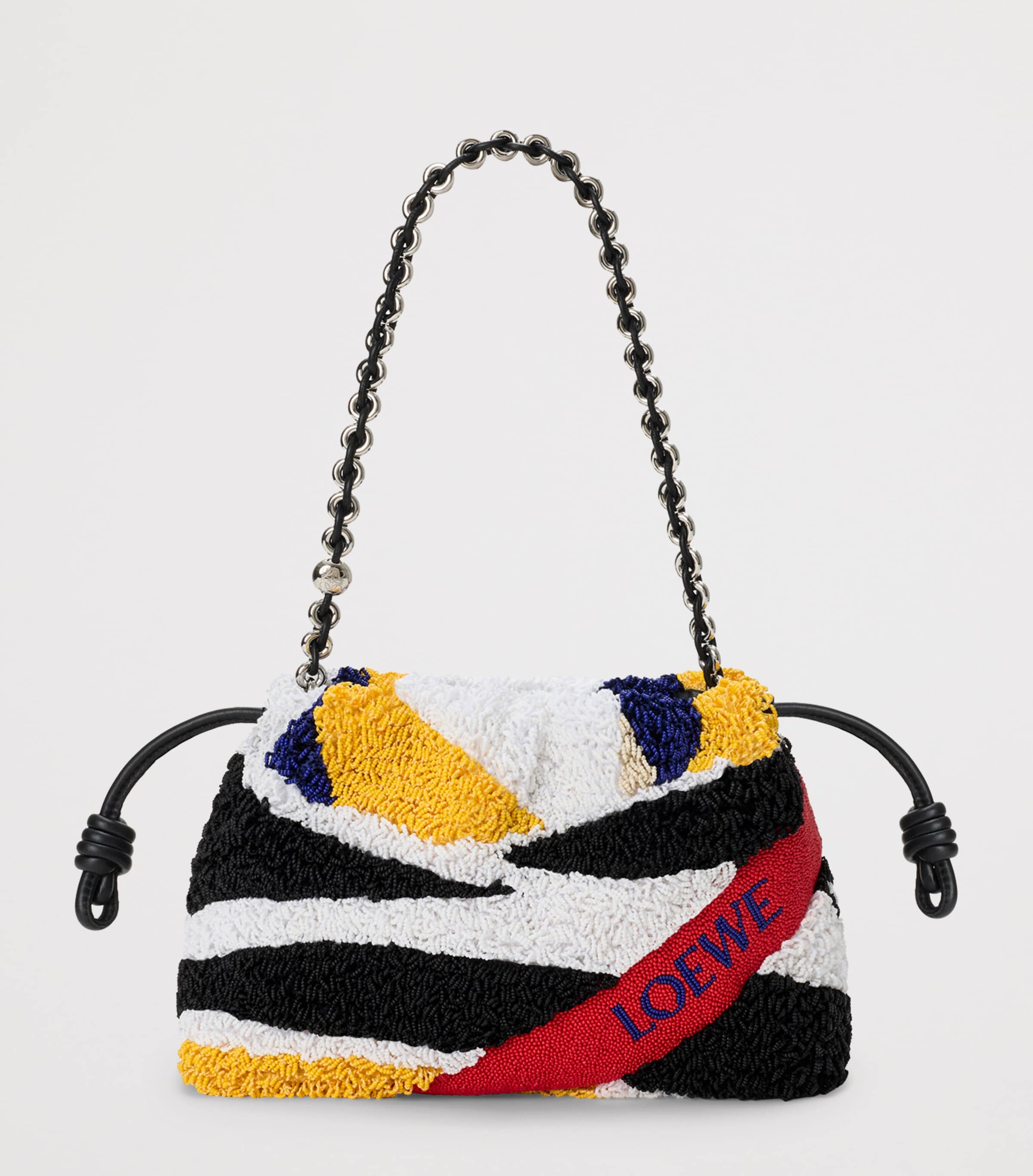 LOEWE Medium Bead-Embellished Flamenco Purse Black/multicolor Image 4