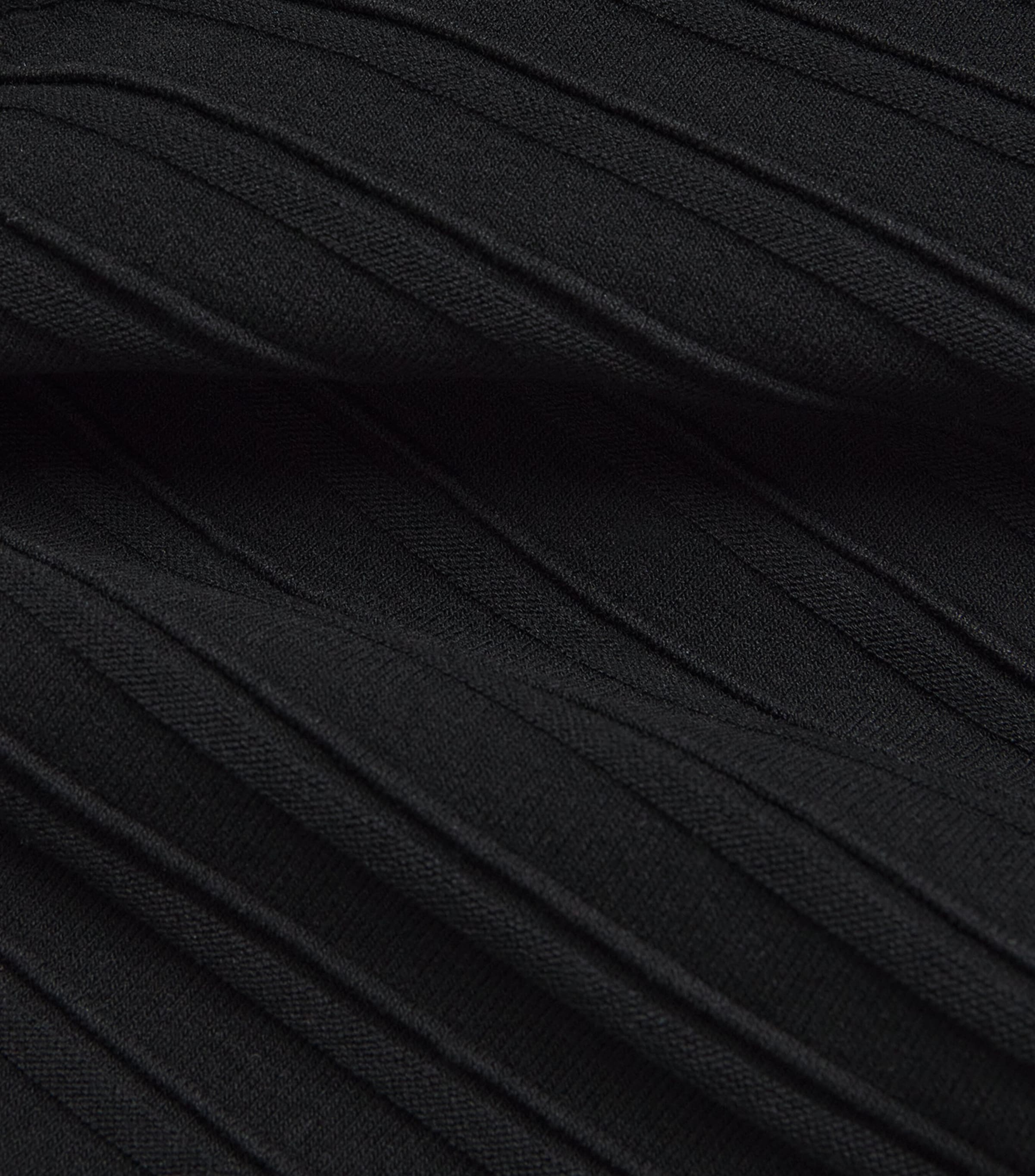 Rib-Knit Asymmetric Bodysuit BLACK Image 5