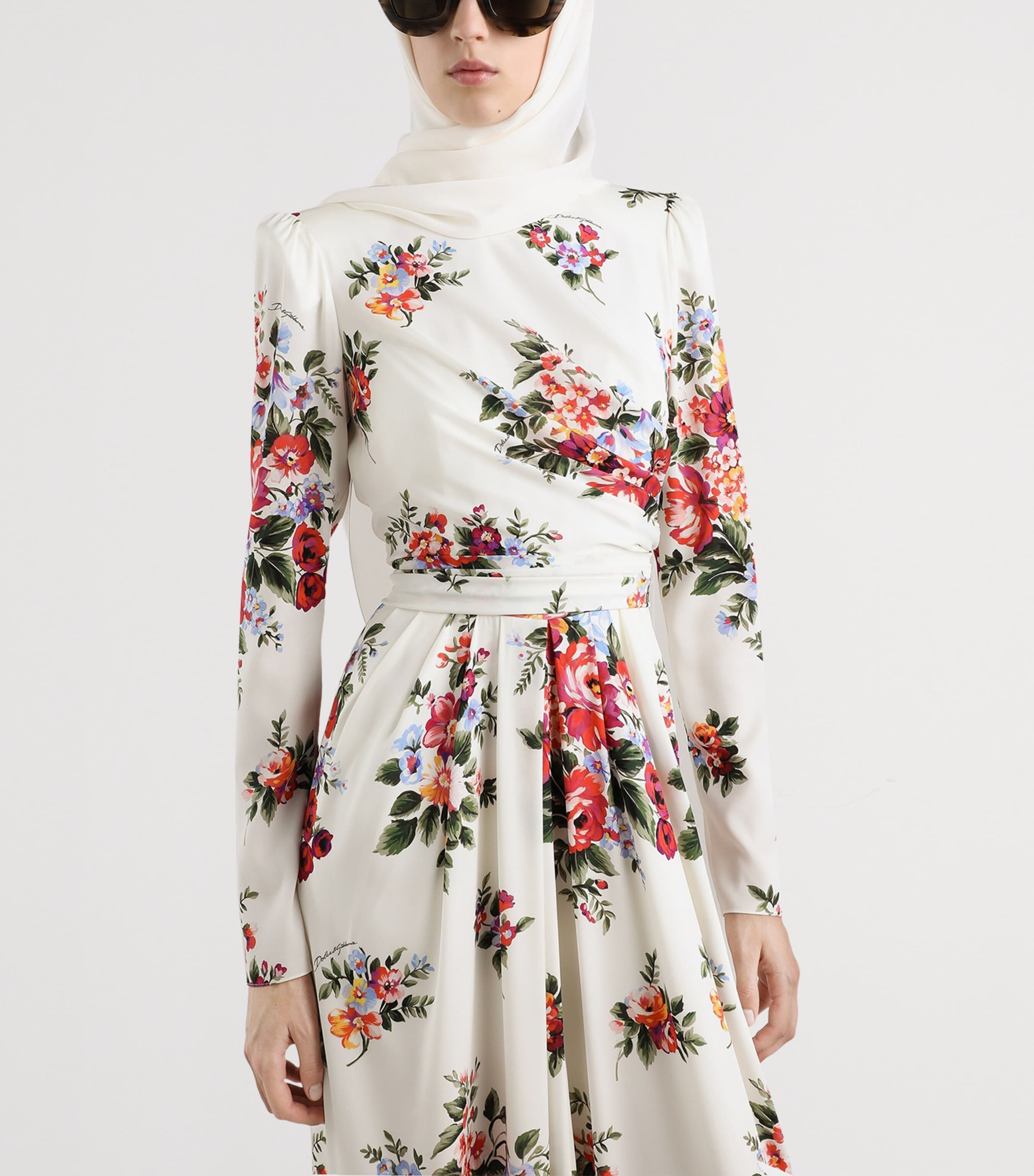 Dolce&Gabbana Womens Silk Floral Maxi Dress Mazz Image 3