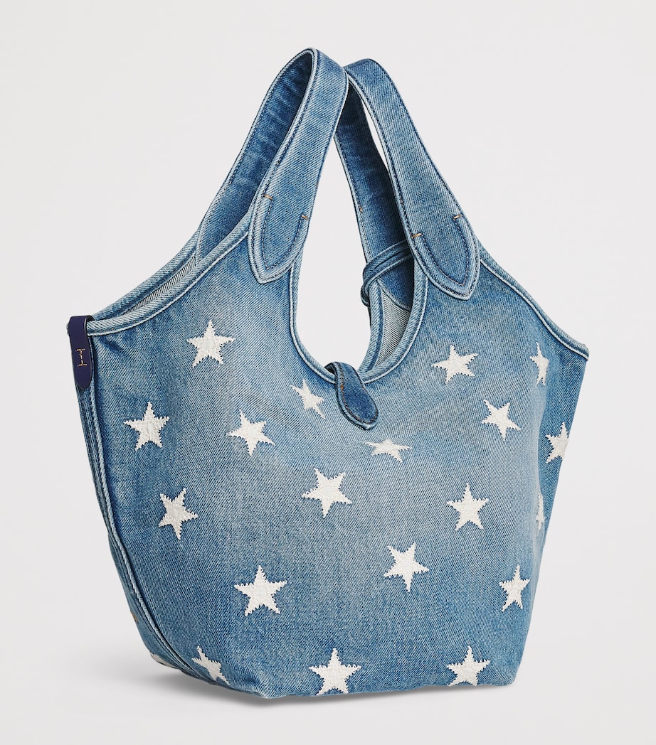Medium Denim Polo Play Tote Bag CHRISTY WASH Image 3