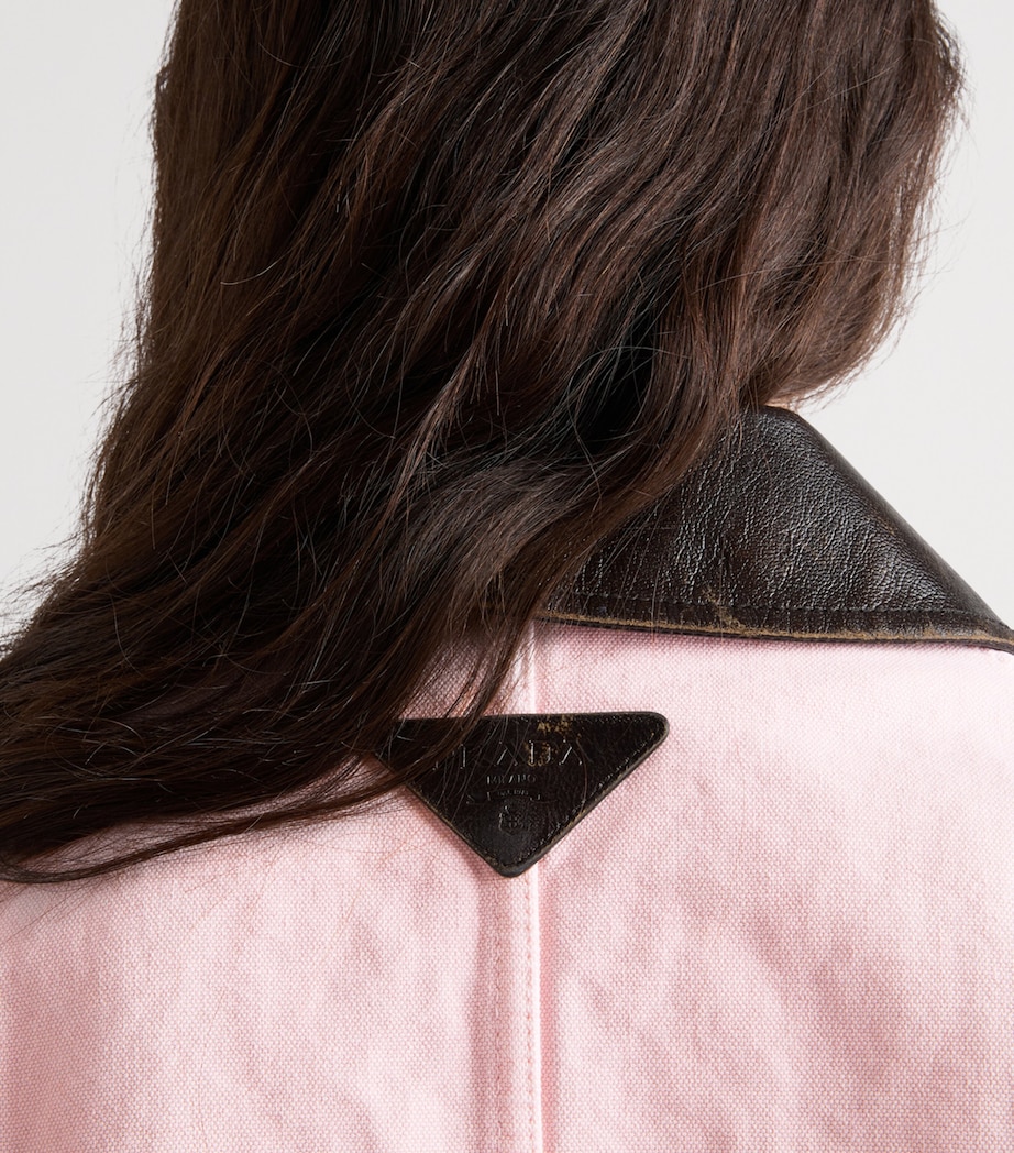Prada Womens Cotton Canvas Cropped Jacket Image 4