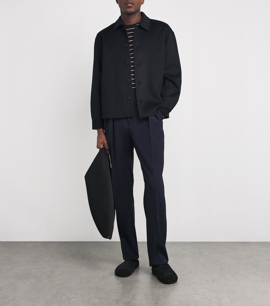 Wool Twin-Pocket Overshirt BLACK Image 2