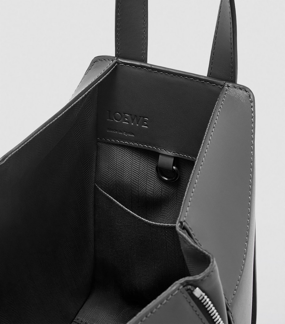 Leather Compact Hammock Top-Handle Bag BLACK Image 4