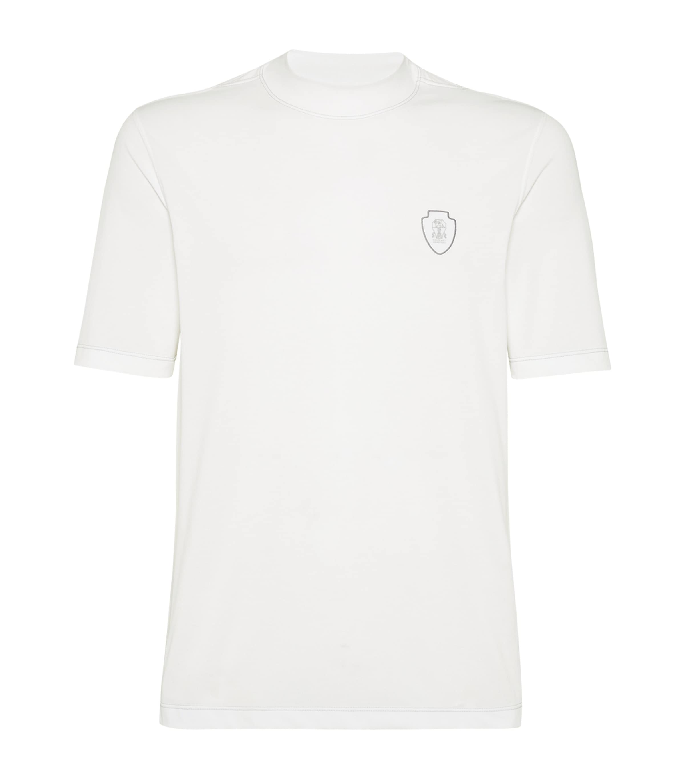 Brunello Cucinelli Logo High-neck T-shirt In White