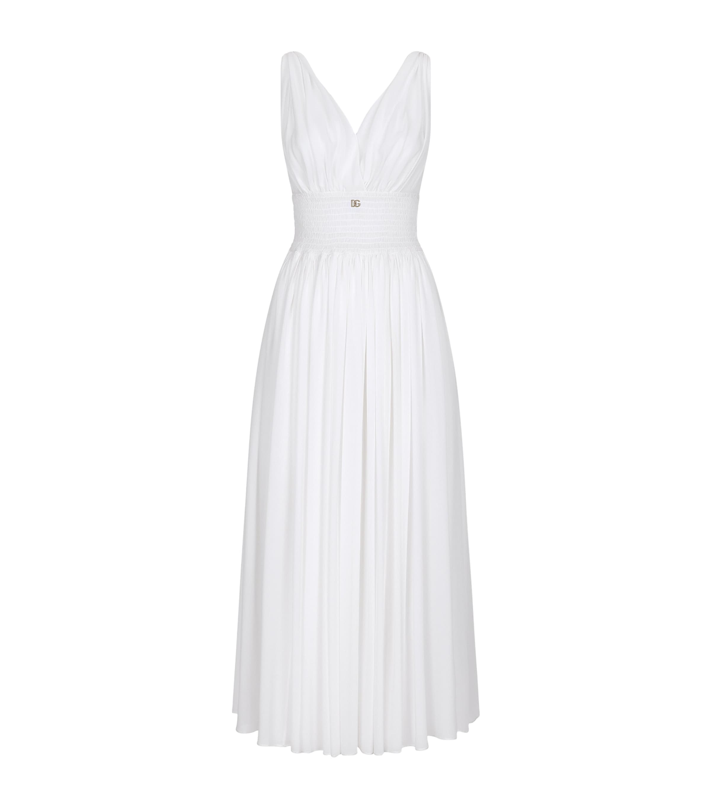 Dolce & Gabbana Shirred-panel Silk Midi Dress