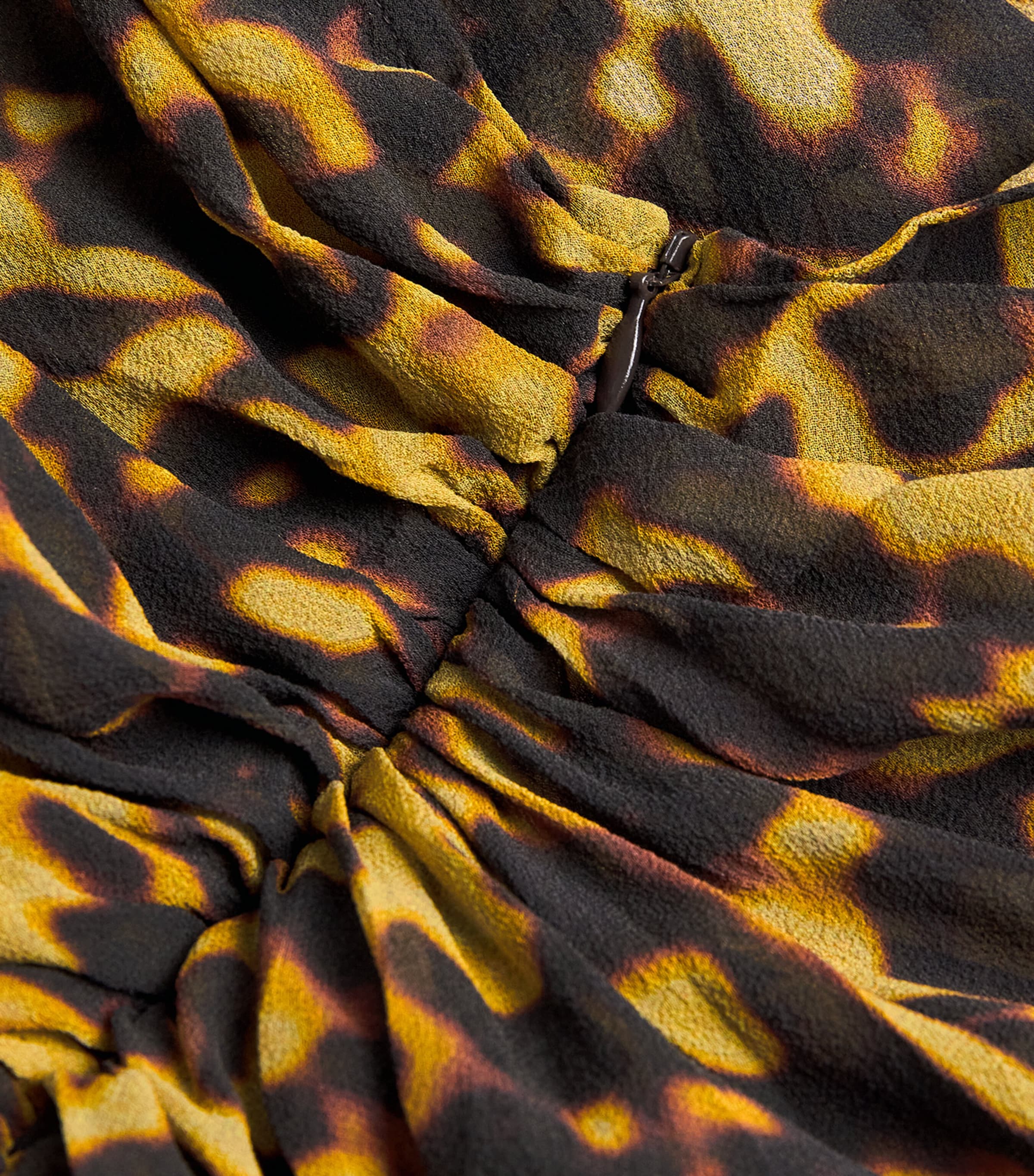 Silk Sheer Draped Blouse TORTOISESHELL Image 5