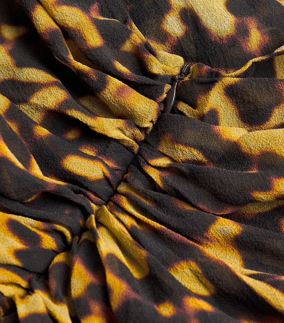 Silk Sheer Draped Blouse TORTOISESHELL Image 5