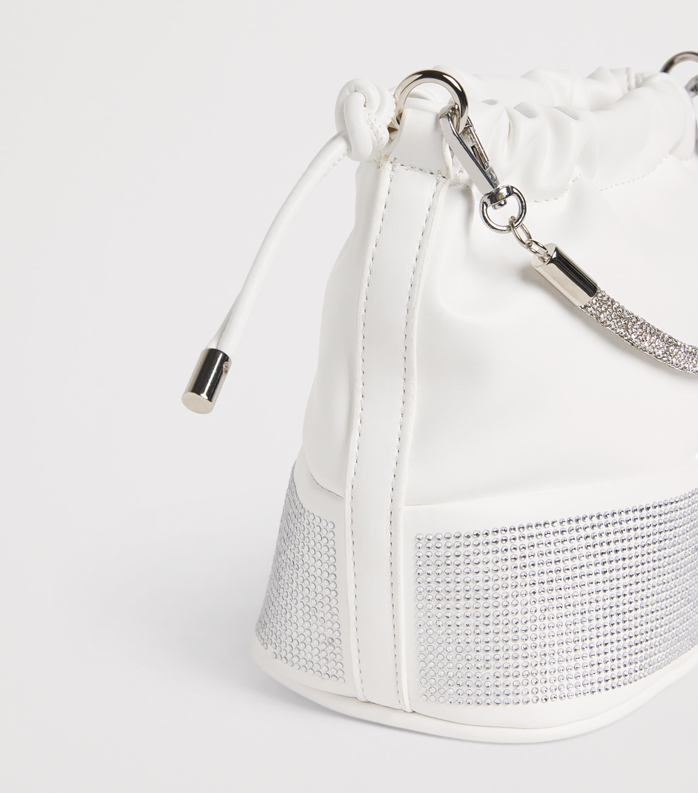 Monnalisa Embellished Bucket Bag Cream Image 3