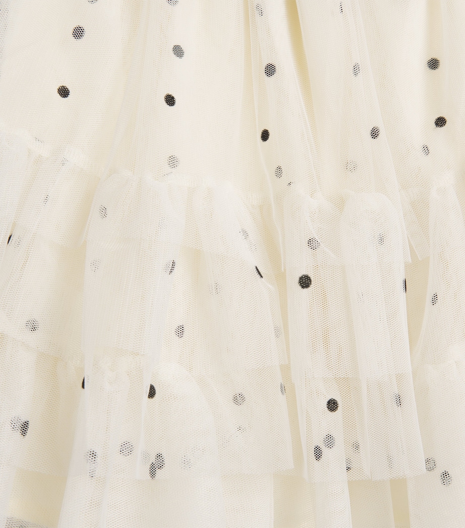 Bonton Tulle Polka-Dot Skirt (2-14 Years) Milk Image 3