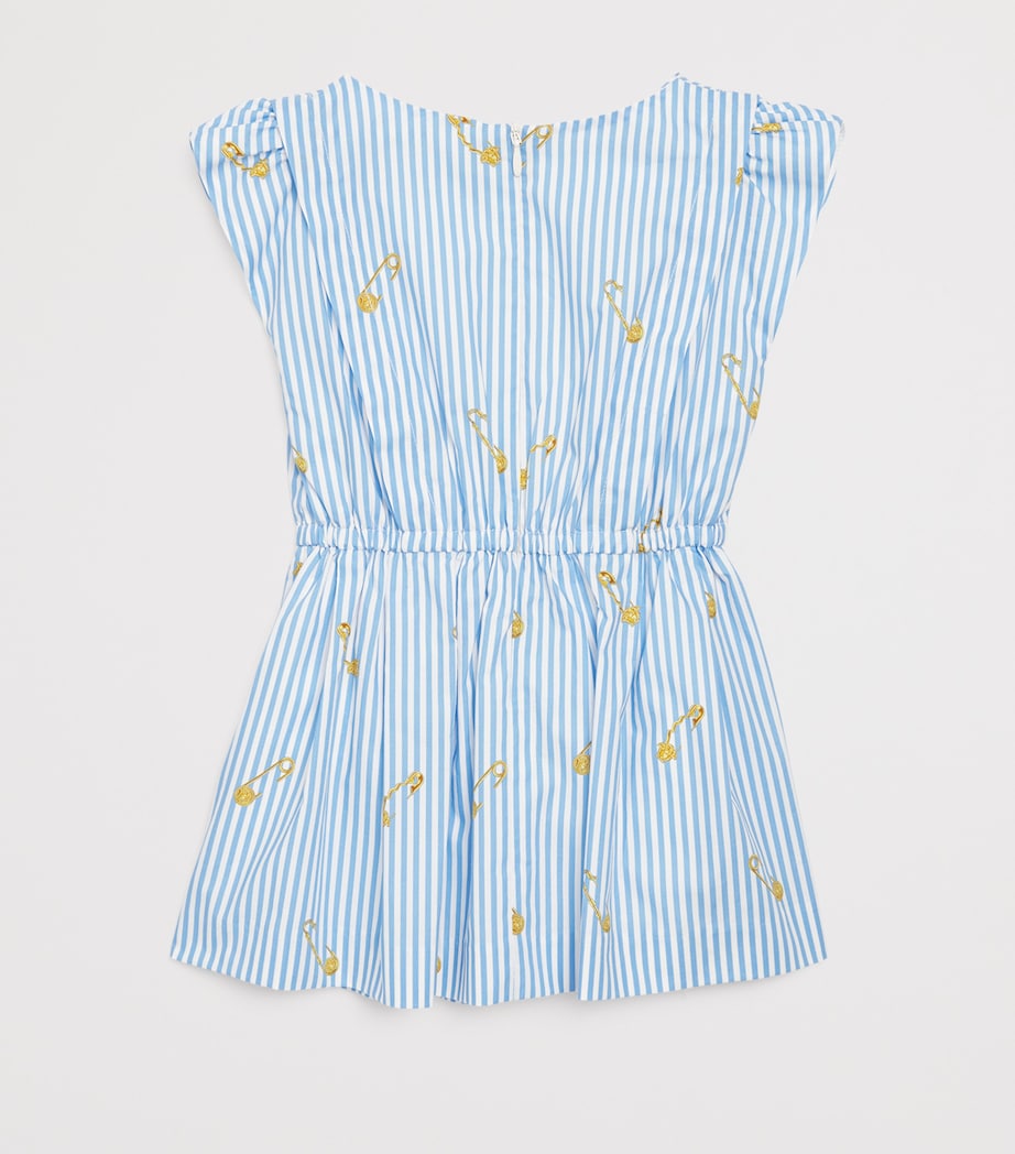 Pinstripe Safety Pin Dress (12-24 Months) 5UE60-BLUE+GOLD Image 2