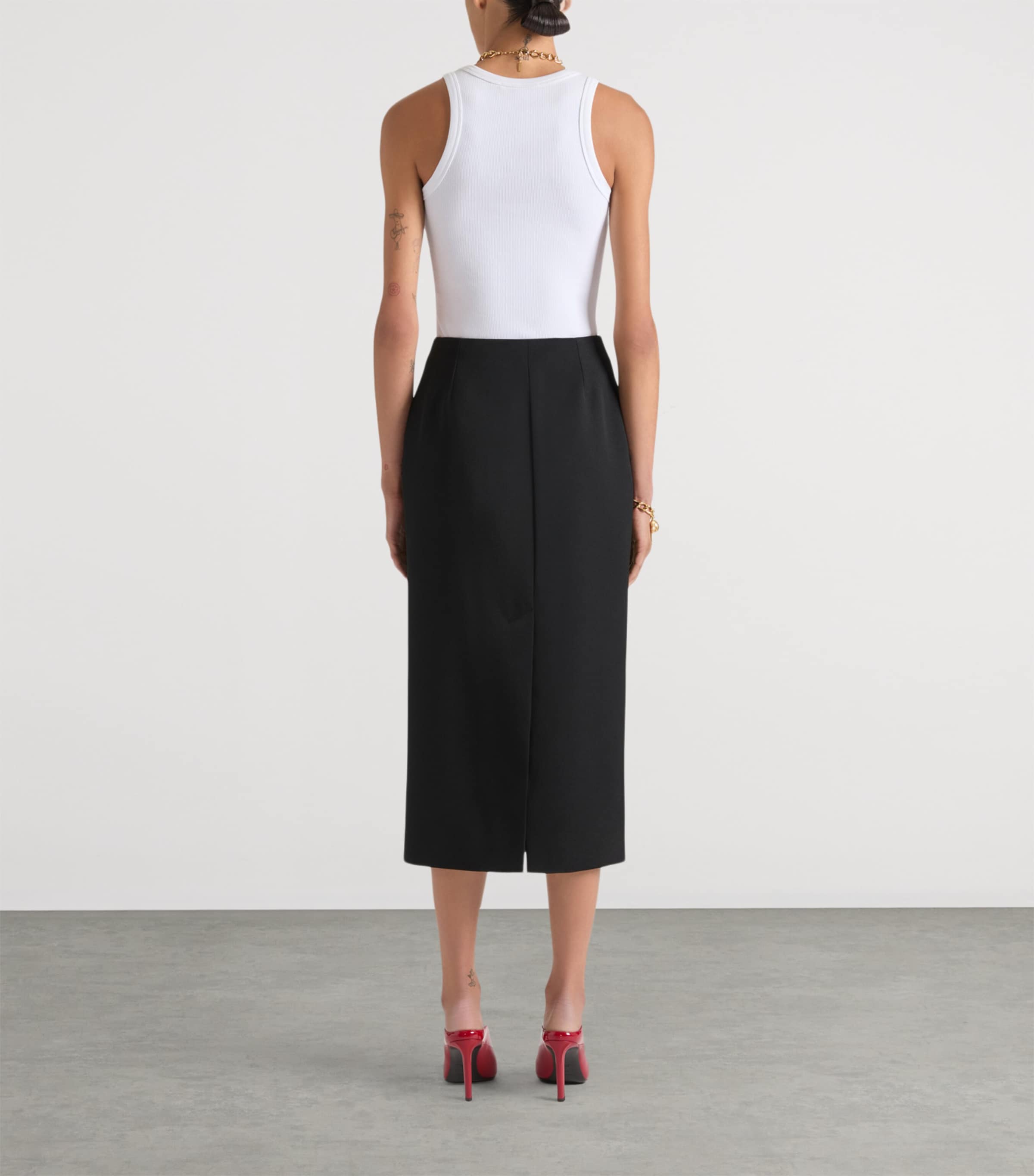 Stretch-Cotton Logo Tank Top WHITE Image 4