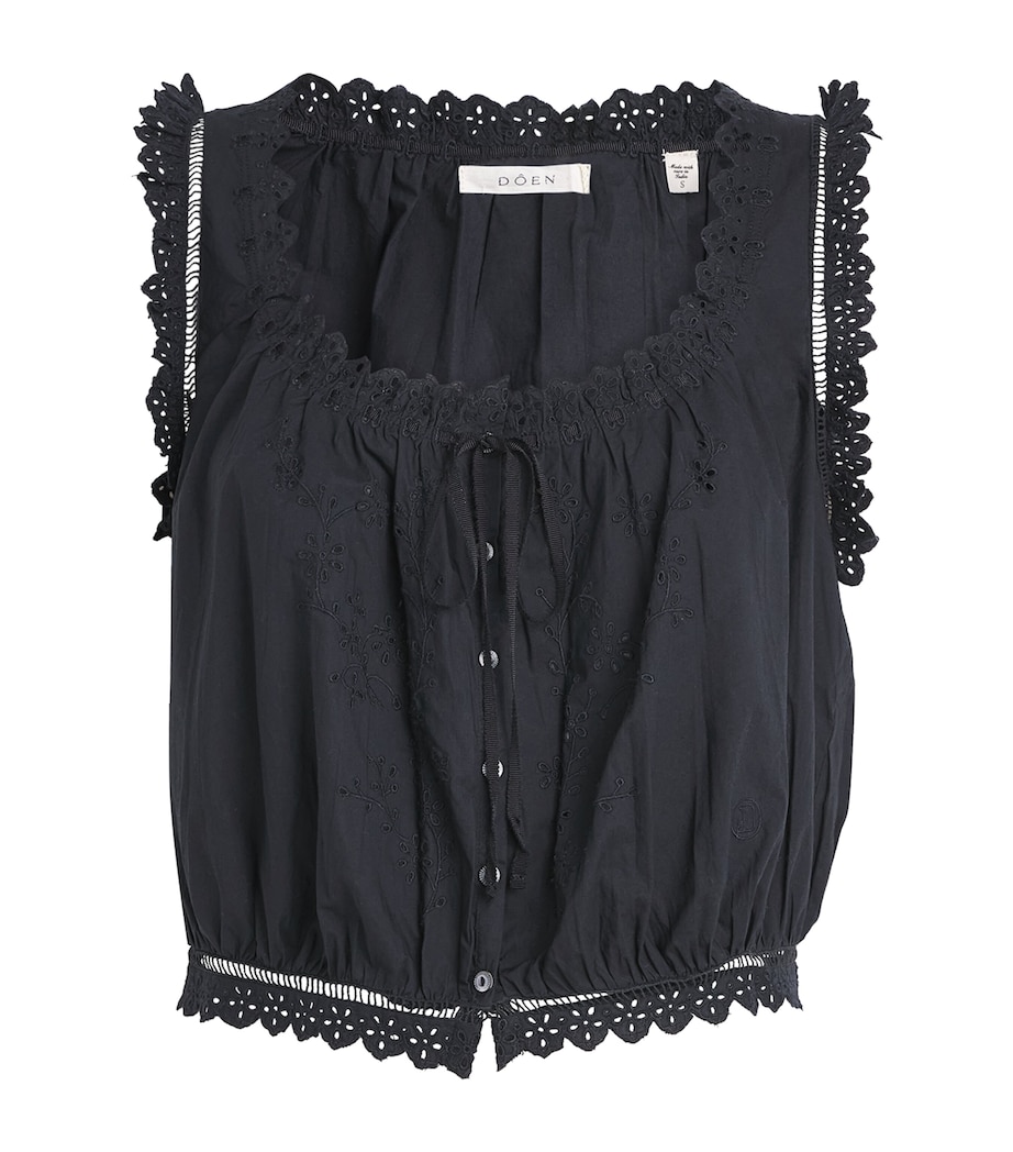 DÔEN Womens Organic Cotton Traveler Blouse Black Image 1