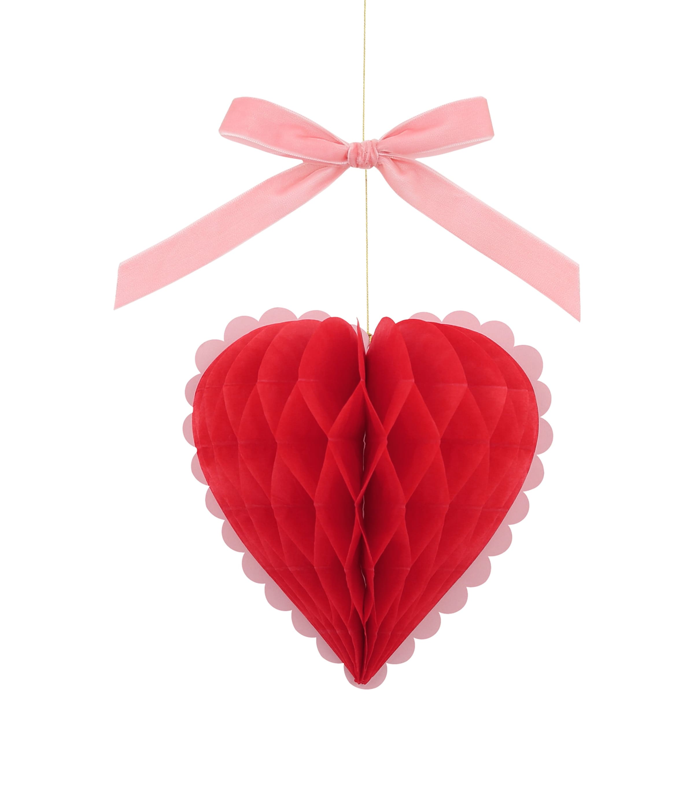 Meri Meri Paper Honeycomb Heart Decorations Image 2