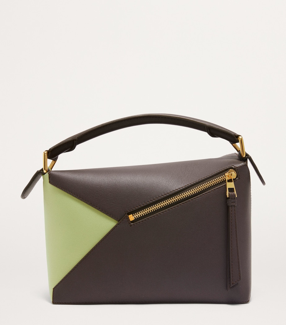 LOEWE Small Leather Puzzle Edge Top-Handle Bag Chocolate/tan Image 4