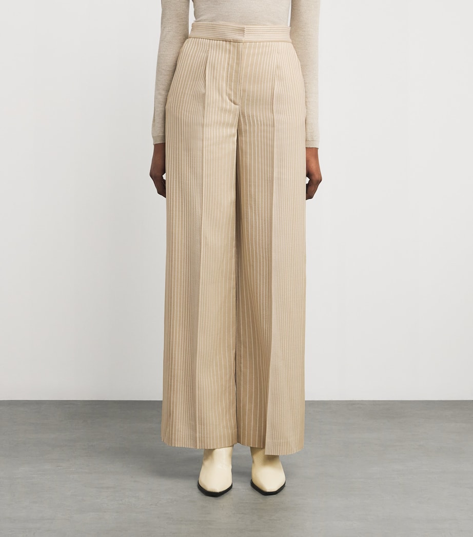 Embroidered Stripe Alanel Trousers AFFOGATO/IVORY Image 3