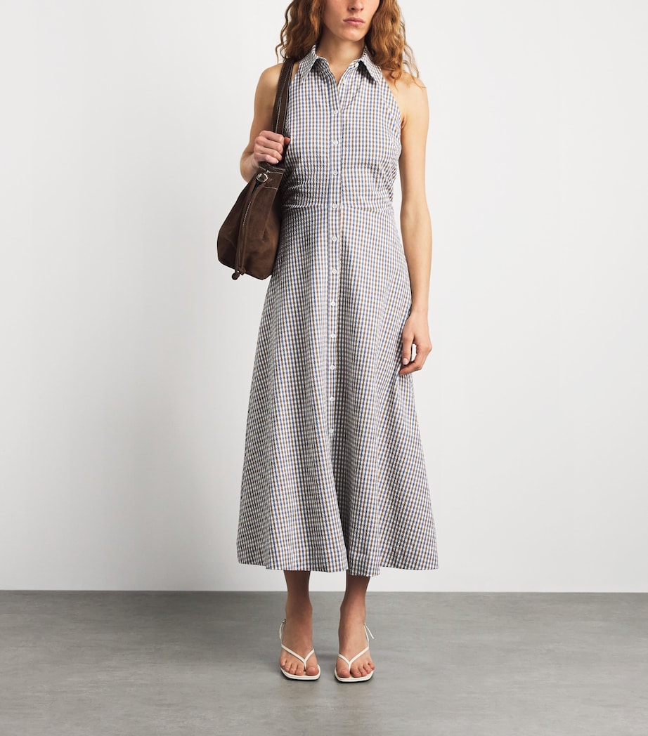 Veronica Beard Womens Gingham Mackey Midi Dress Acorn Multi Image 2