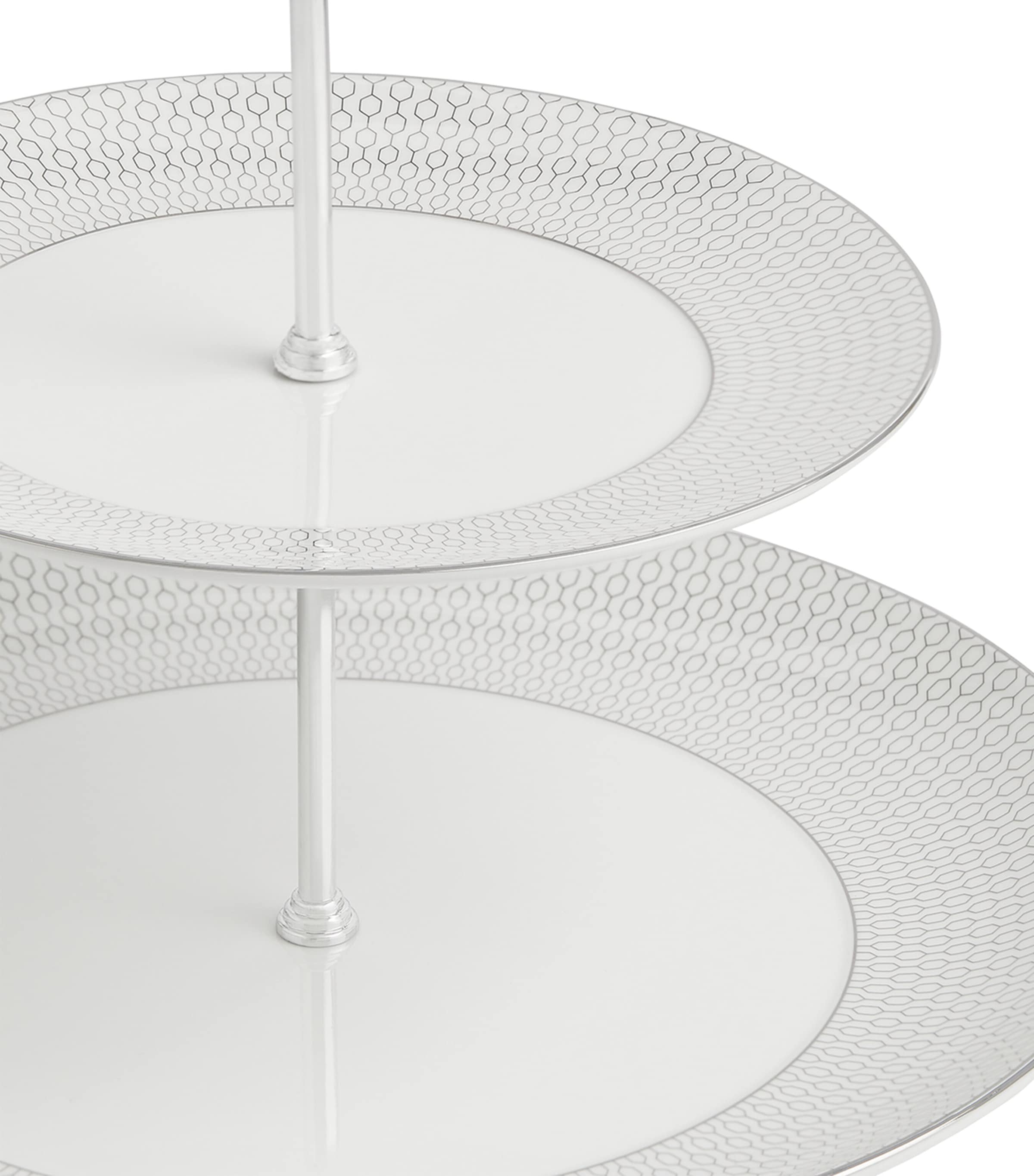 Gio Platinum 2-Tier Cake Stand WHITE Image 3