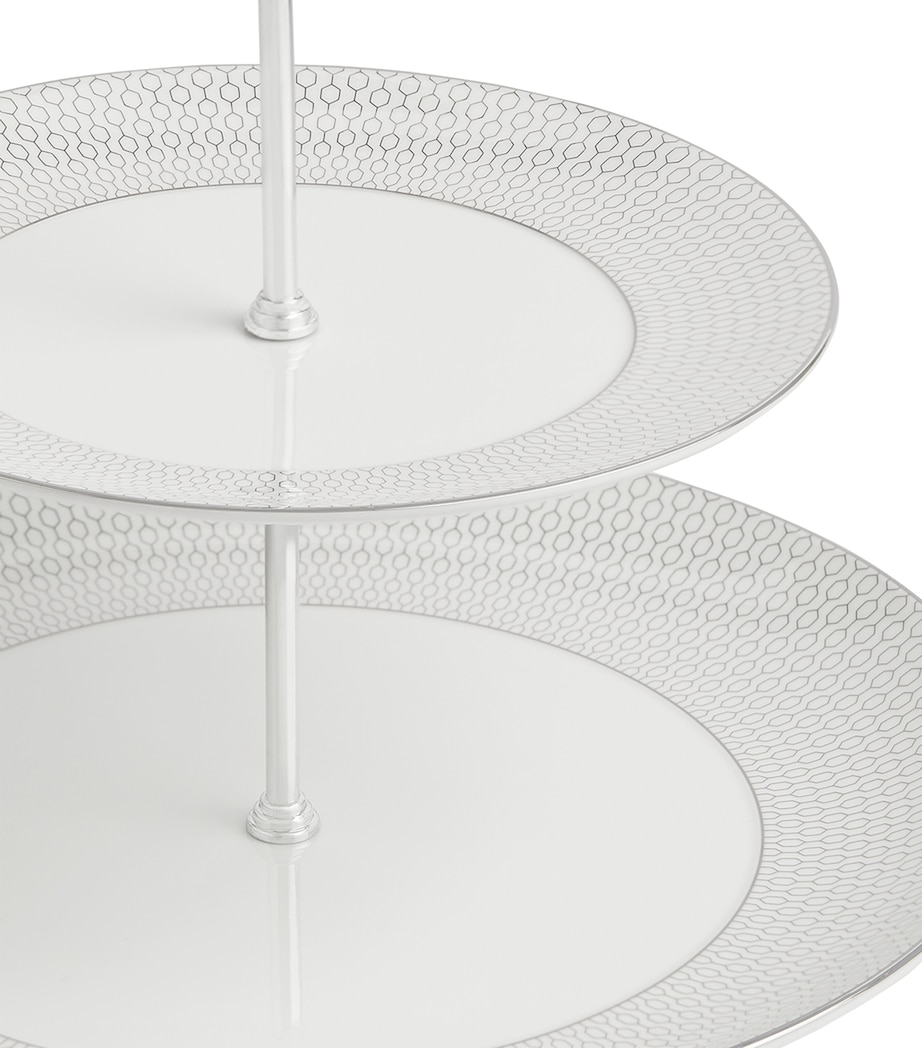 Gio Platinum 2-Tier Cake Stand WHITE Image 3