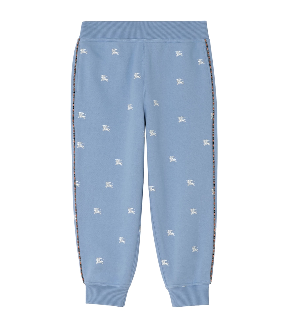 Burberry Kids Cotton EKD Sweatpants (4-12 Years) Cornflower Blue Image 1